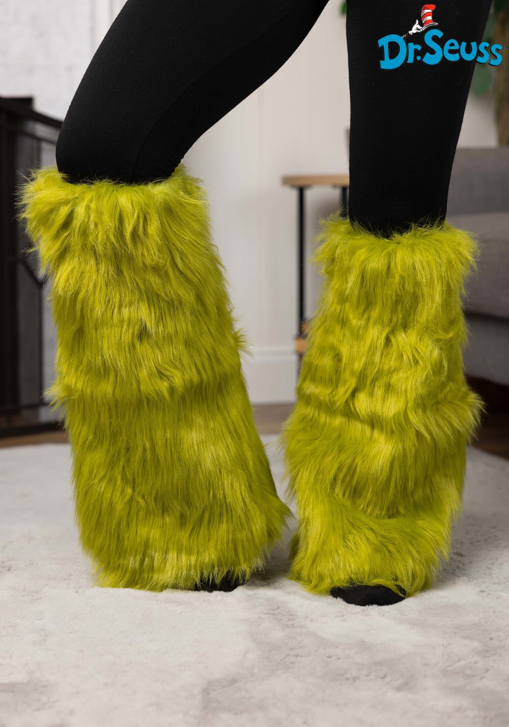 Calentadores de piernas de Grinch fuzzy Multicolor