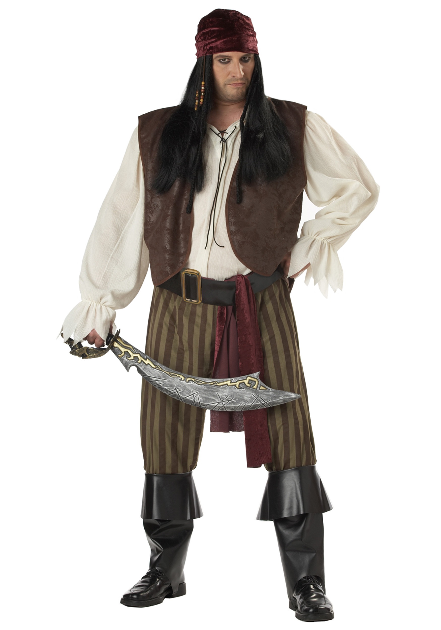 Disfraz de pirata pícaro de talla grande Multicolor