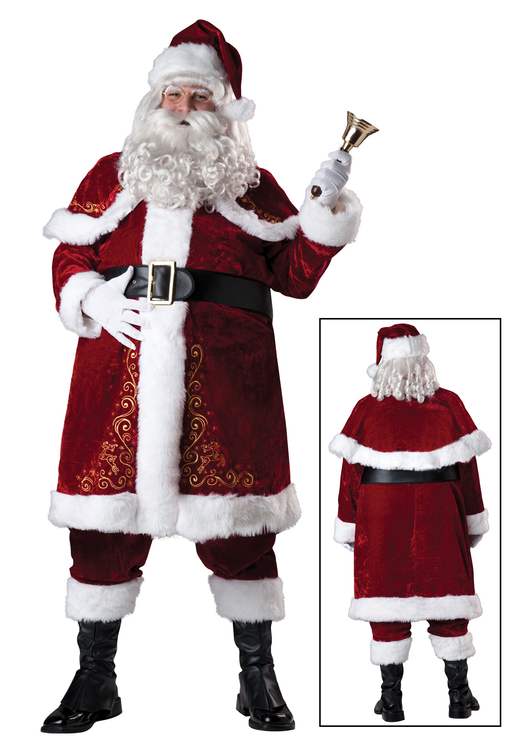 Details about   Father Christmas Santa Claus Gold Bell Fancy Dress Party Costume Accessory 