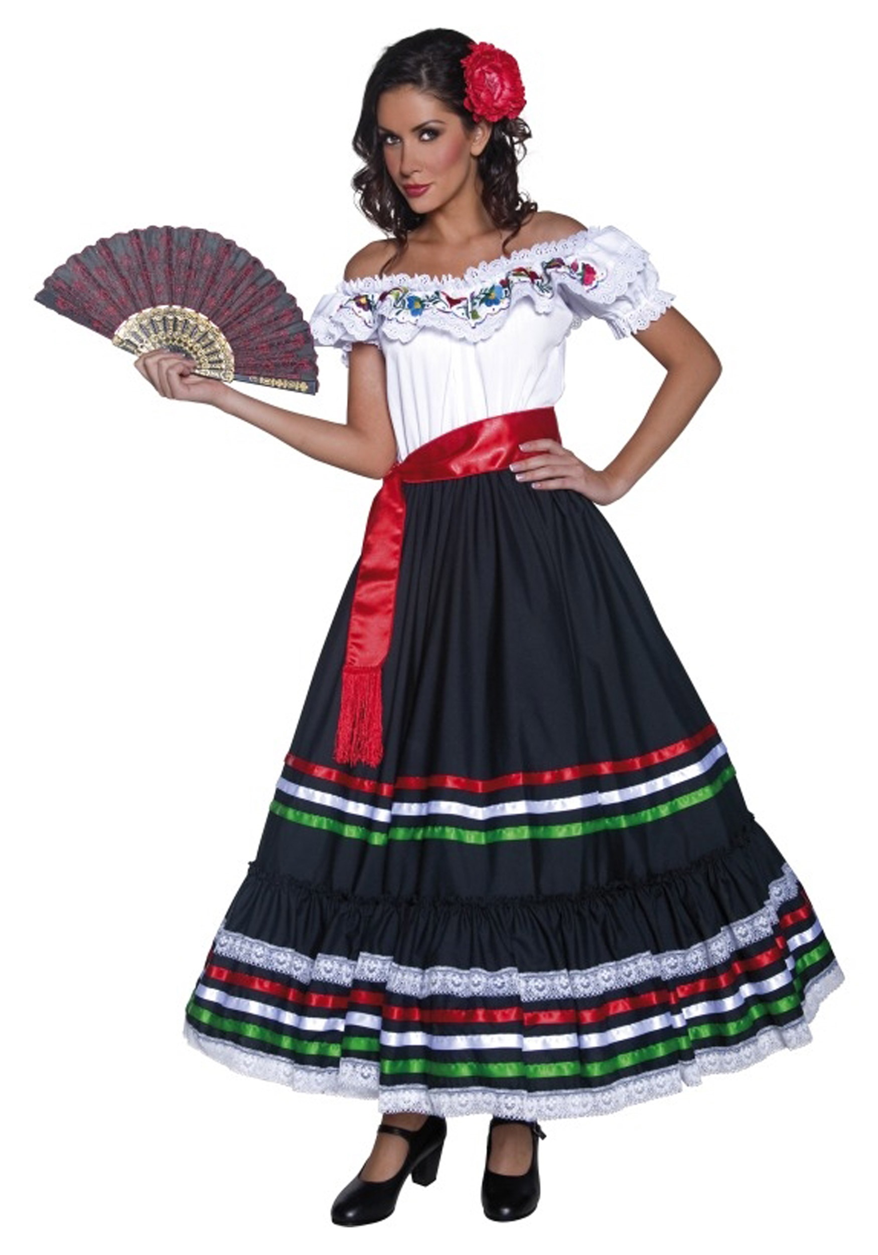 Disfraz de Senorita occidental auténtico Multicolor
