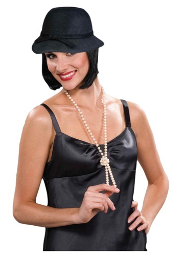 Women's Black Flapper Hat