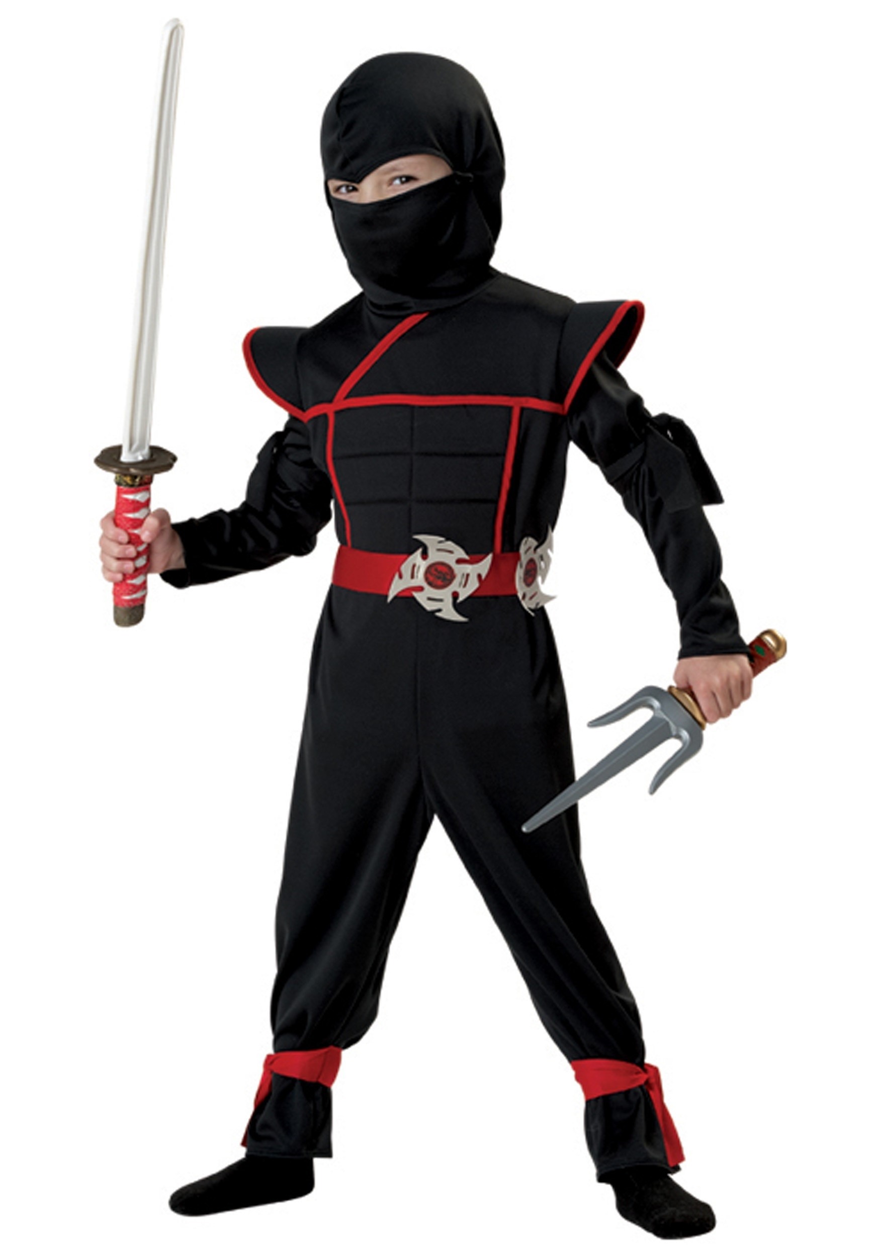 Photos - Fancy Dress California Costume Collection Toddler Stealth Ninja Costume Black/Red& 