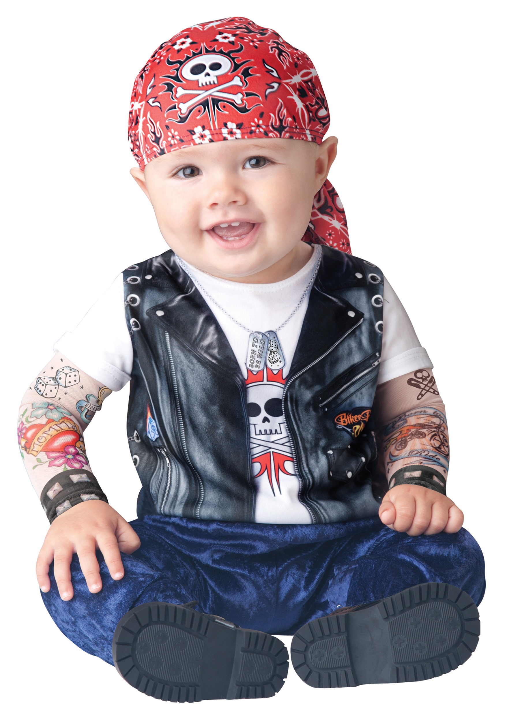 Baby Biker Boy Motorcycle Club Fancy Dress Halloween Toddler Child Costume  0-6M