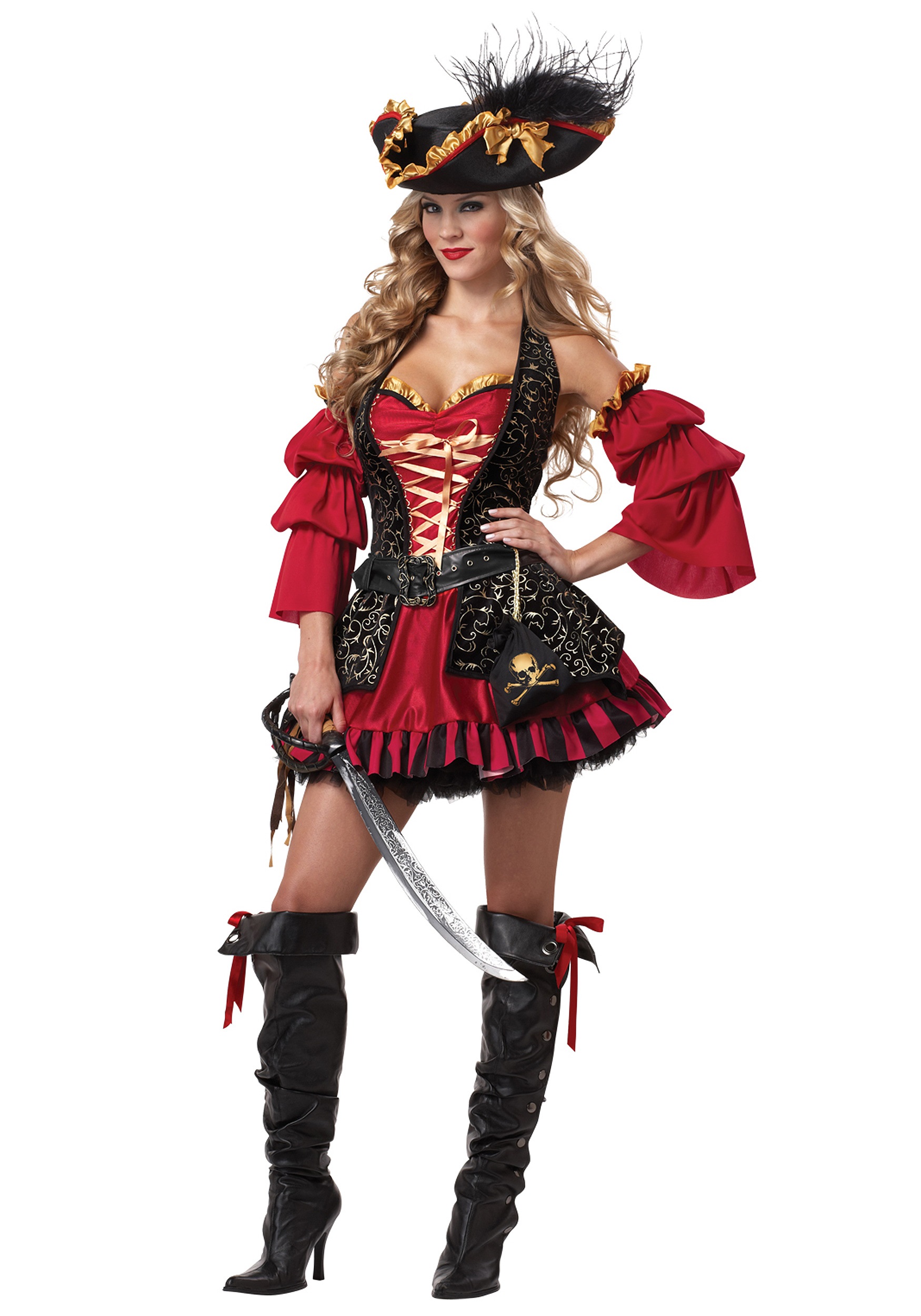 Disfraz de pirata español de talla grande sexy Multicolor