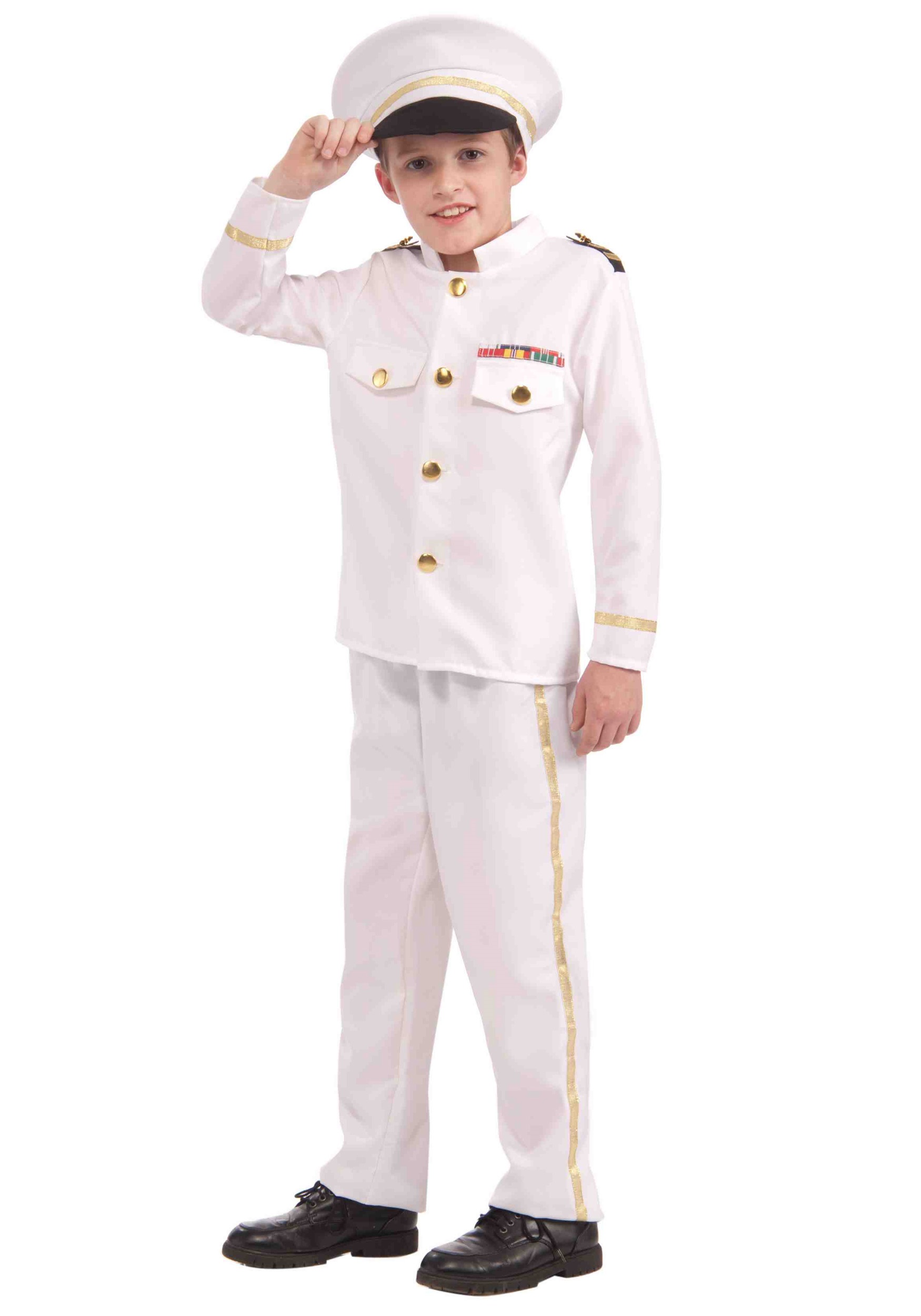 Disfraz de almirante de la marina para niños Multicolor