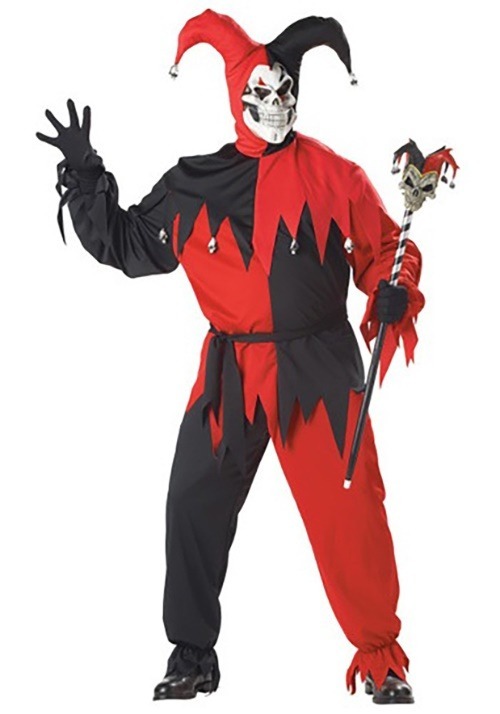 Evil Jester Costume for Plus Size Men