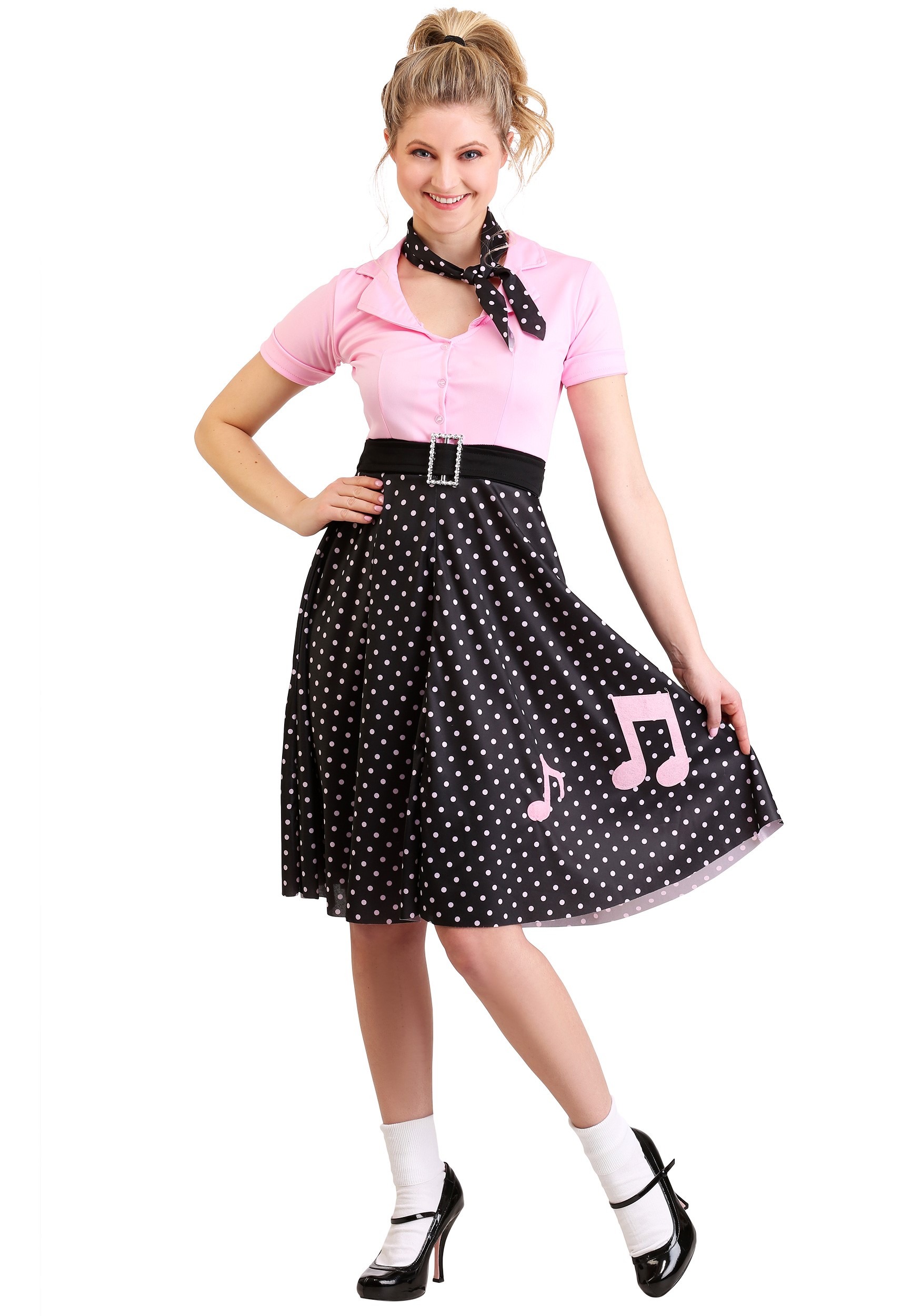 Poodle Skirts | Poodle Skirt Costumes, Patterns, History Sock Hop Cutie Costume $29.99 AT vintagedancer.com