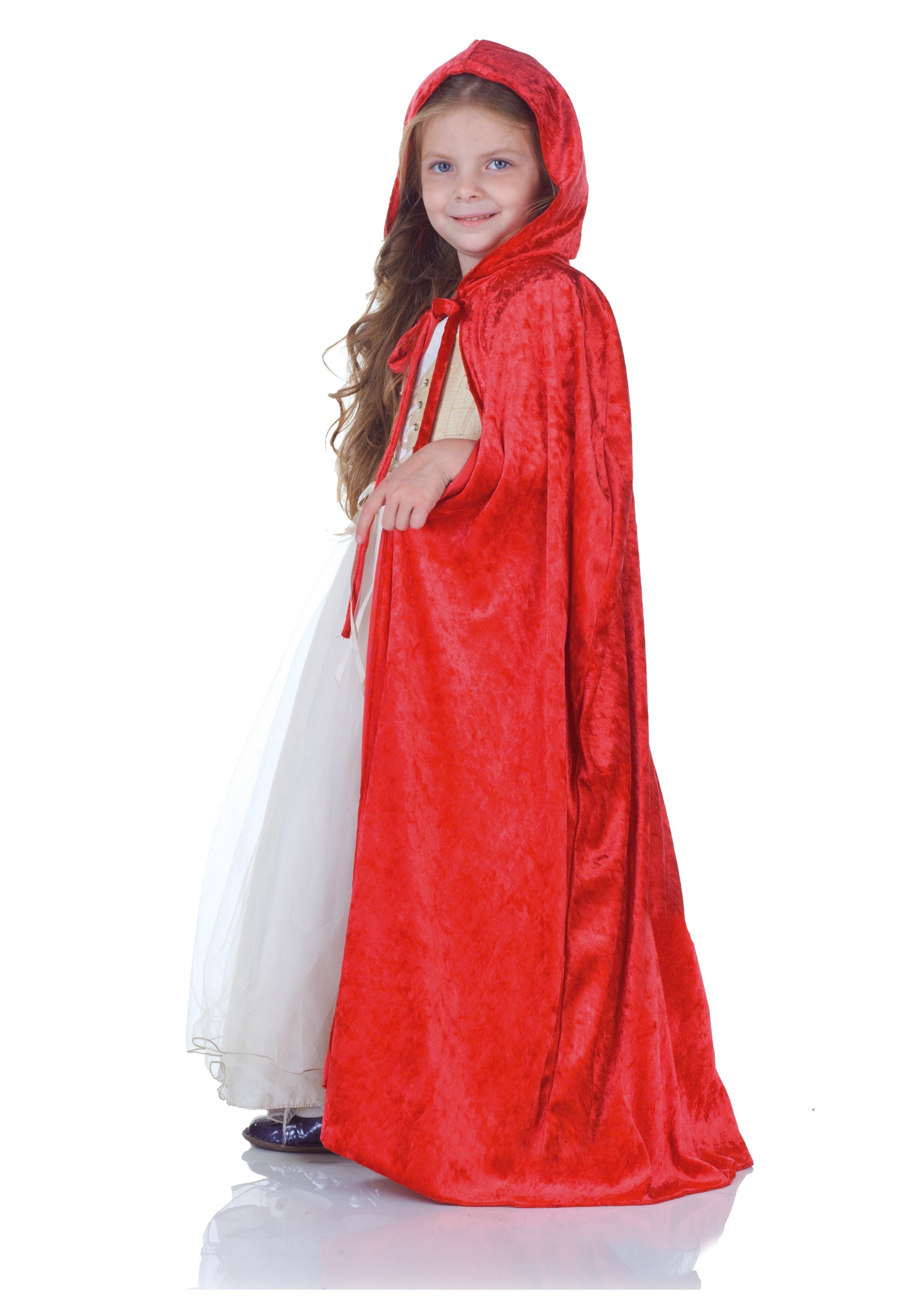 Red Panne Cape For Children