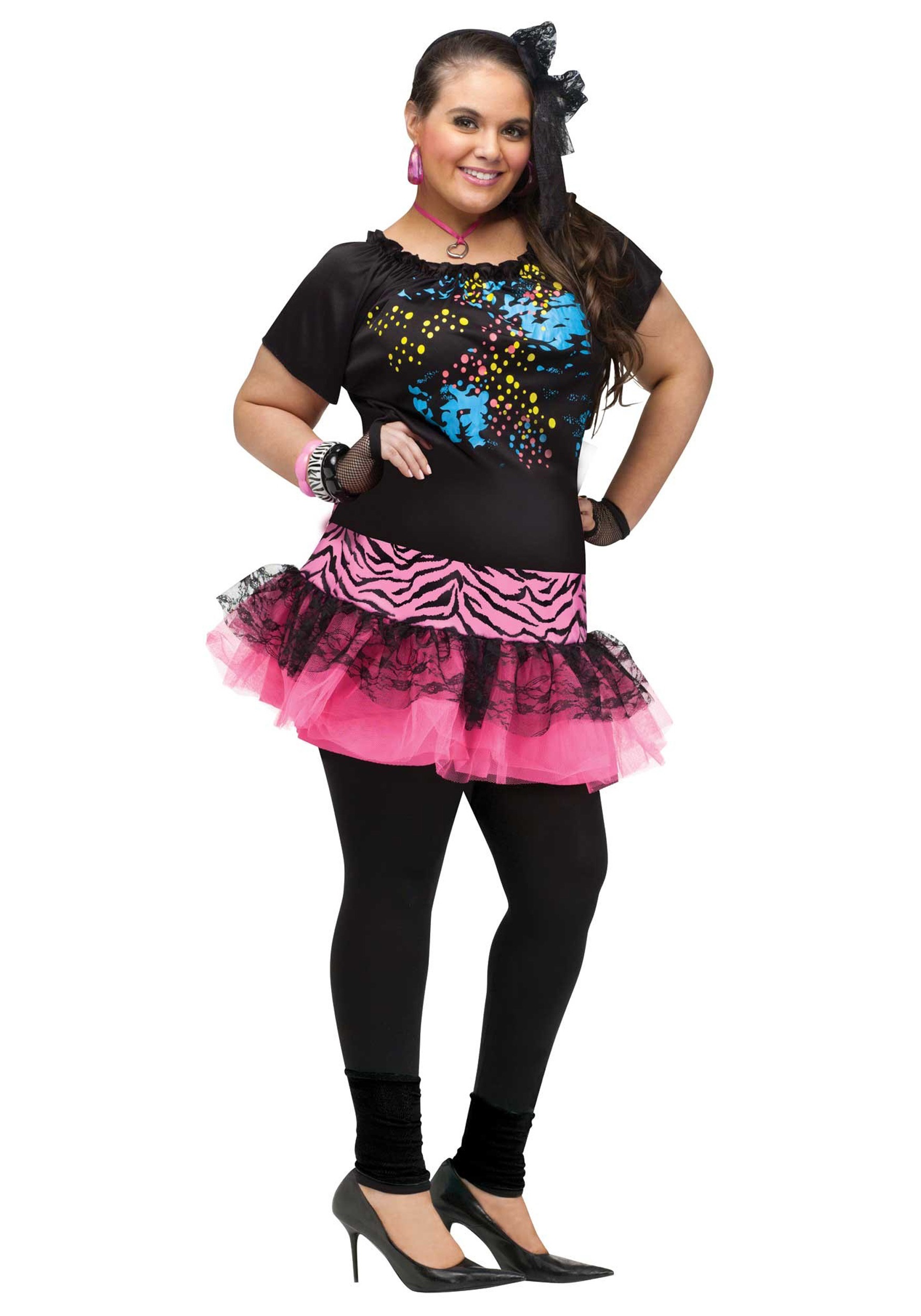 Plus Size 80s Pop Party Costume for Women