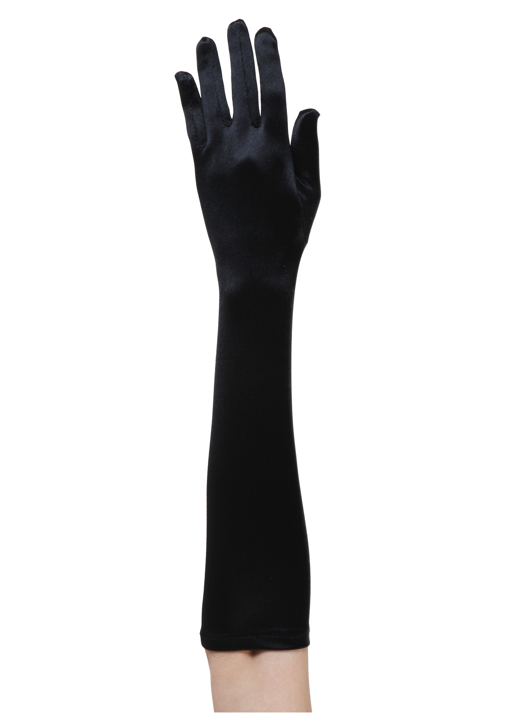 long black satin evening gloves