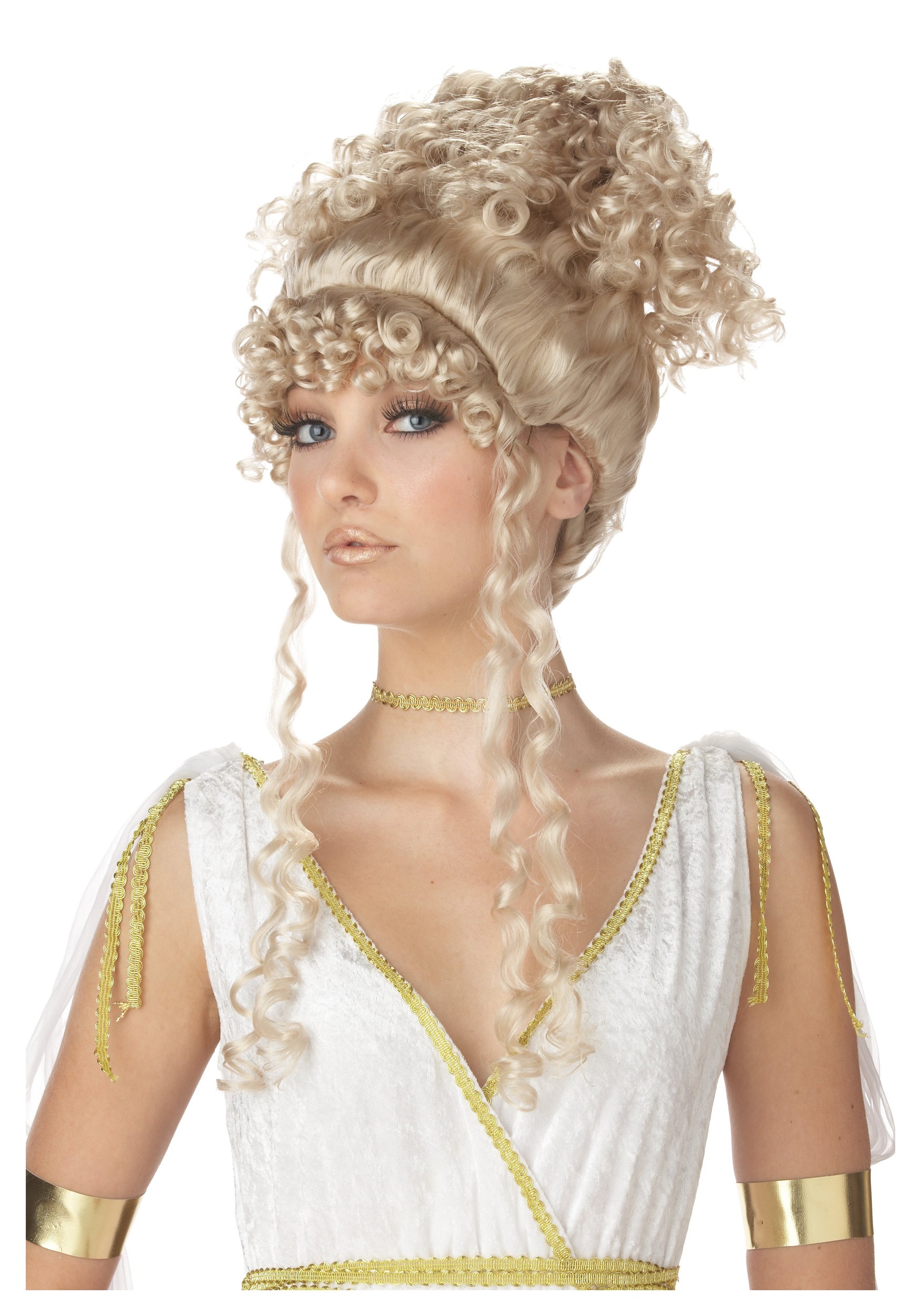 Grecian Goddess Wig Braided Headband Medieval Renaissance Athenian Greek Roman 