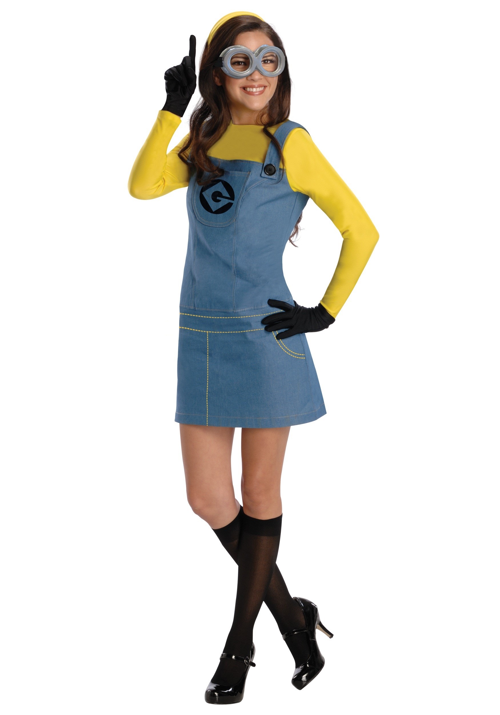 Women's Yellow Minion Costume Dress , Adult Movie Costumes