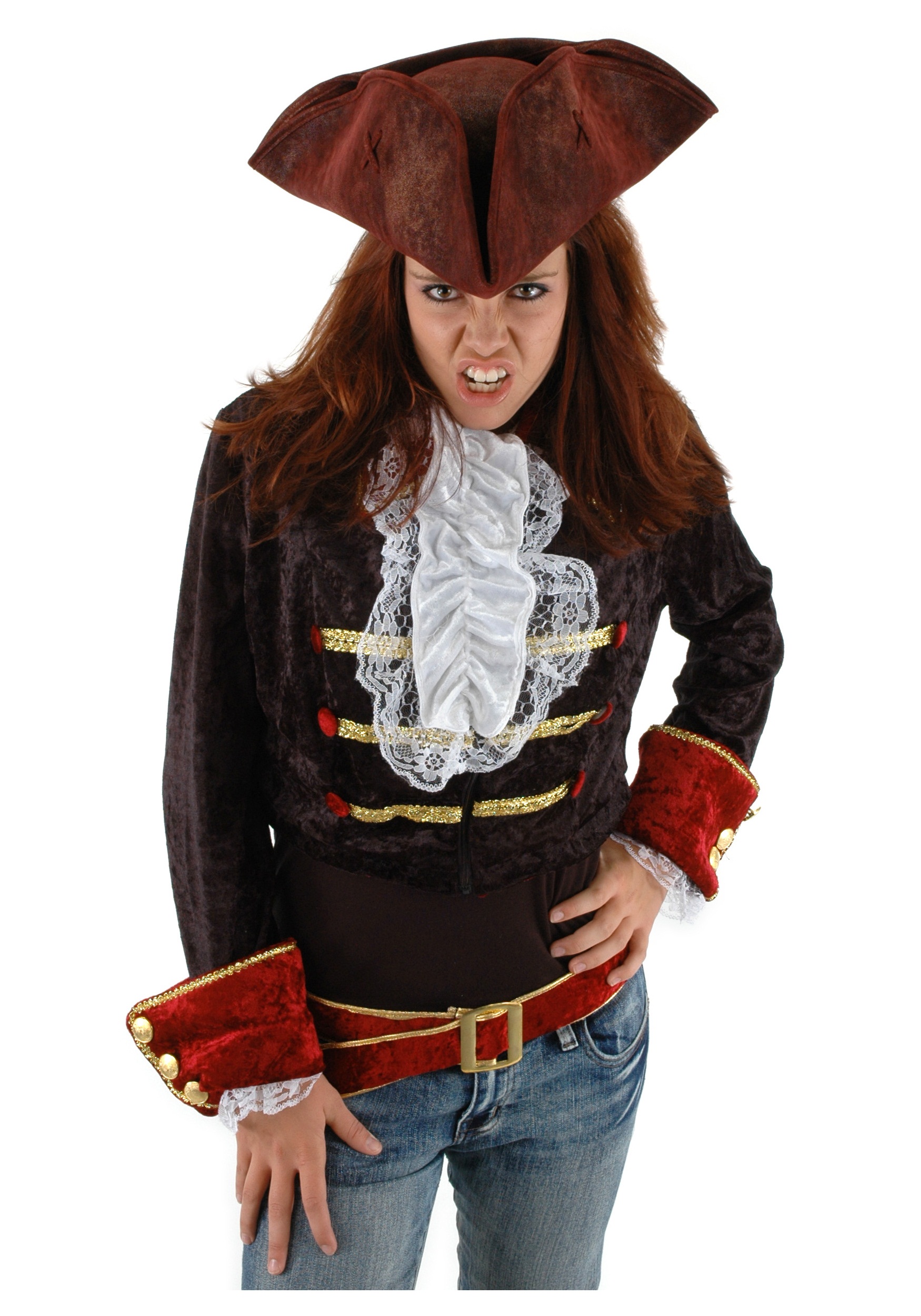 Scallywag Blood Red Adult Costume Hat