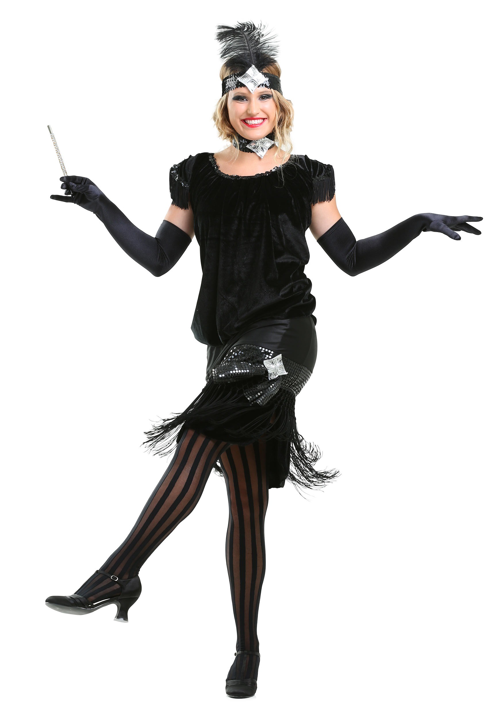 Photos - Fancy Dress Deluxe FUN Costumes  Velvet Flapper Women's Costume Black 