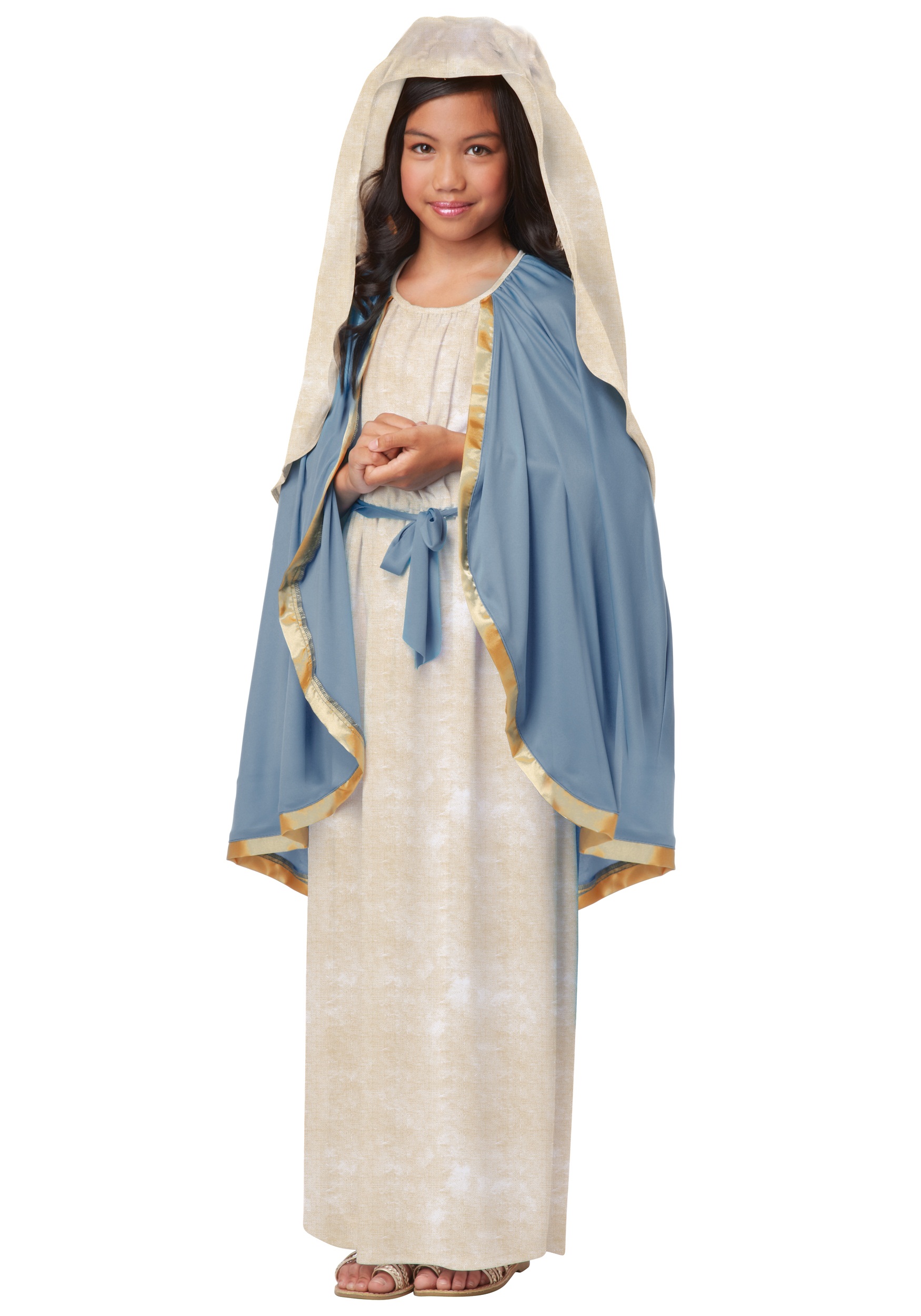 Ladies Virgin Mary Costume Adults Christmas Fancy Dress Womens Nativity Outfit