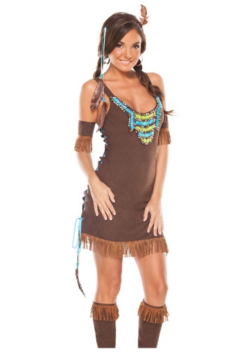 Details about   Sultry Indian Hottie Native American Babe Halloween Costume Outfit Adult Women