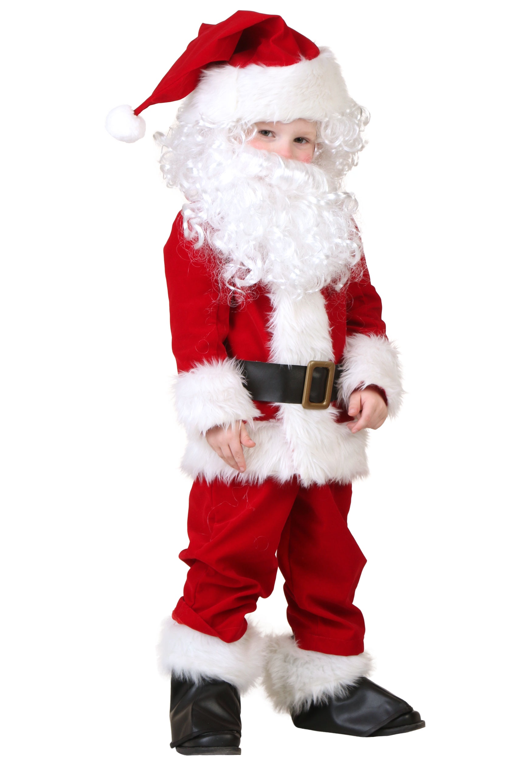 BOYS KIDS SANTA CLAUS CHRISTMAS COSTUME XMAS OUTFIT WITH HAT  3-10 Y 