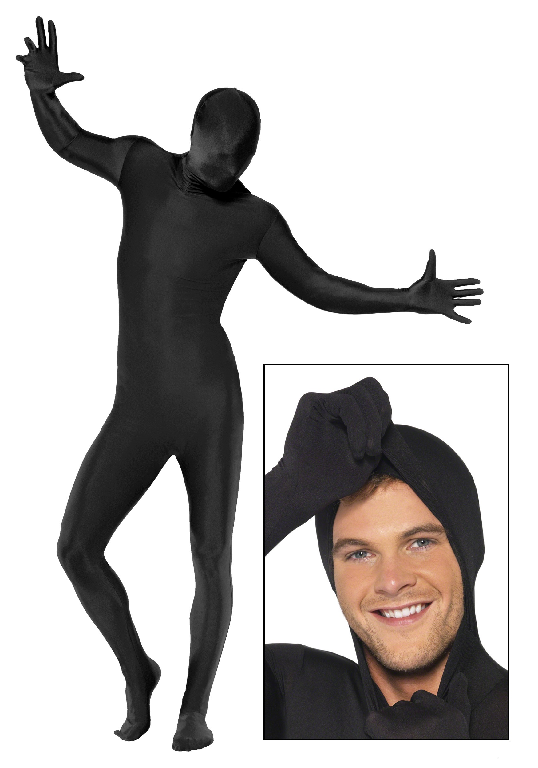 Halloween Costumes With A Black Suit - Black Second Skin Suit Costume