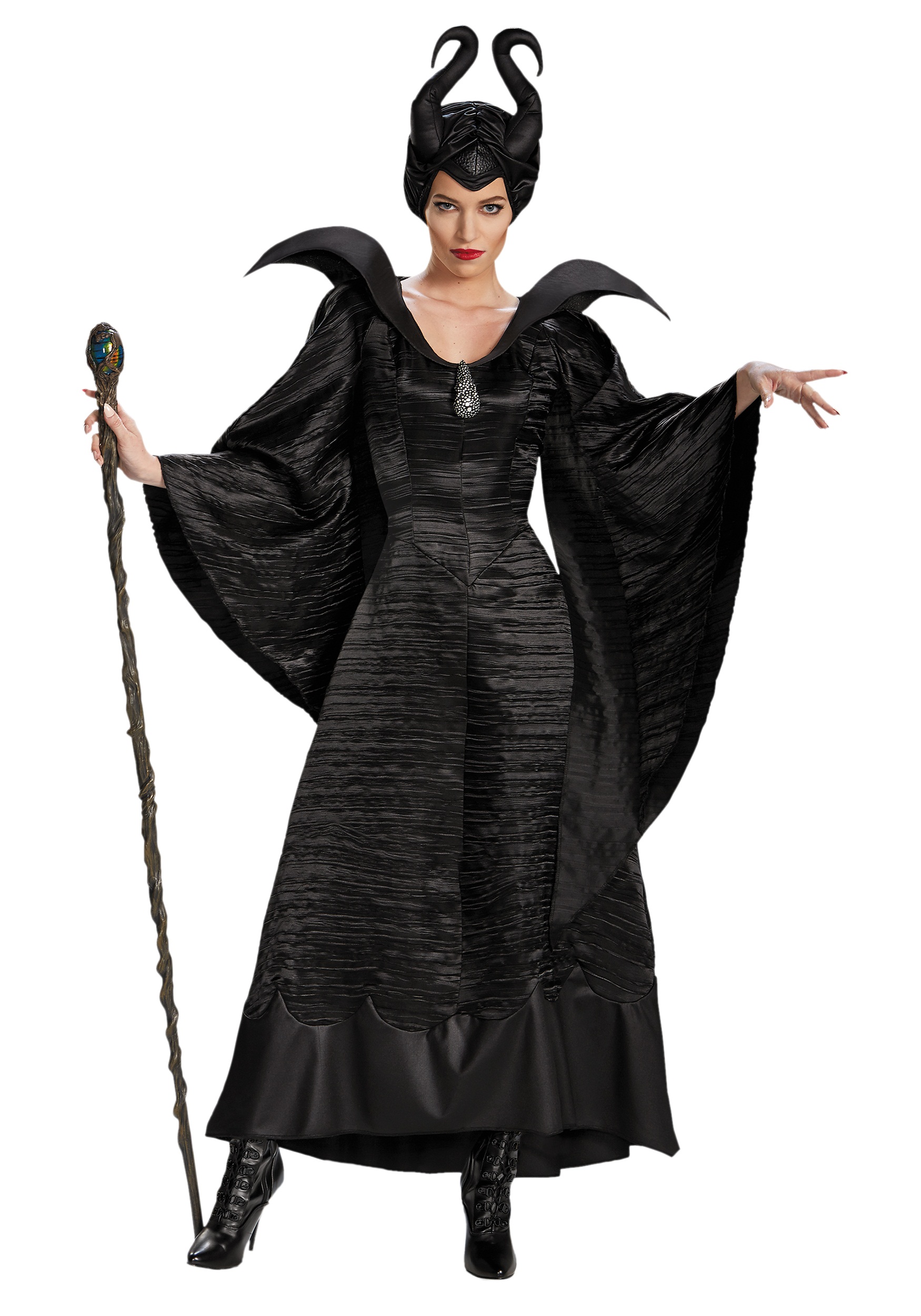 adult deluxe maleficent christening black gown costume