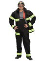 Adult Black Fireman Costume w/ Helmet