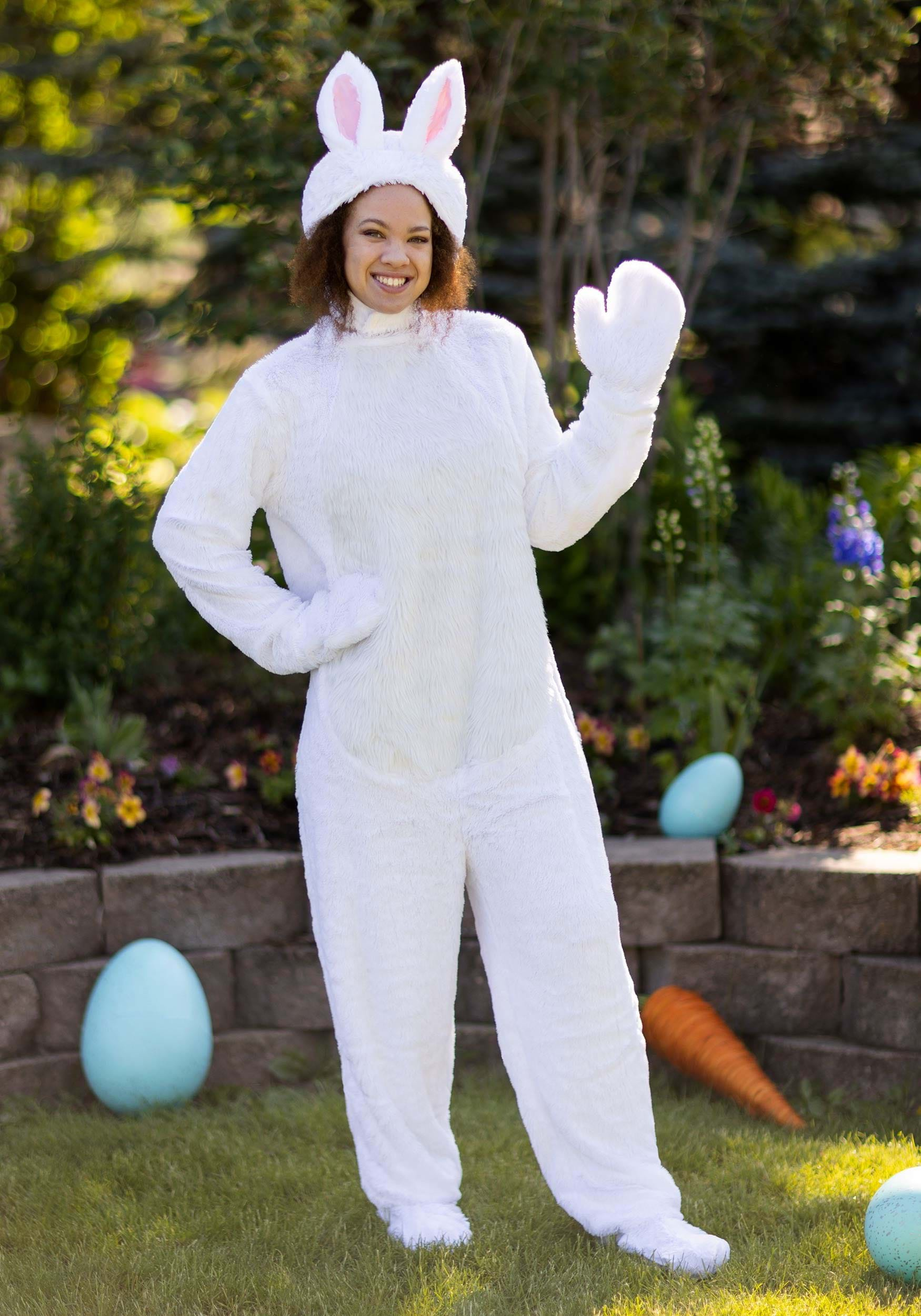 Halloween Express Mens Easter Bunny Jumpsuit With Headgear Costume