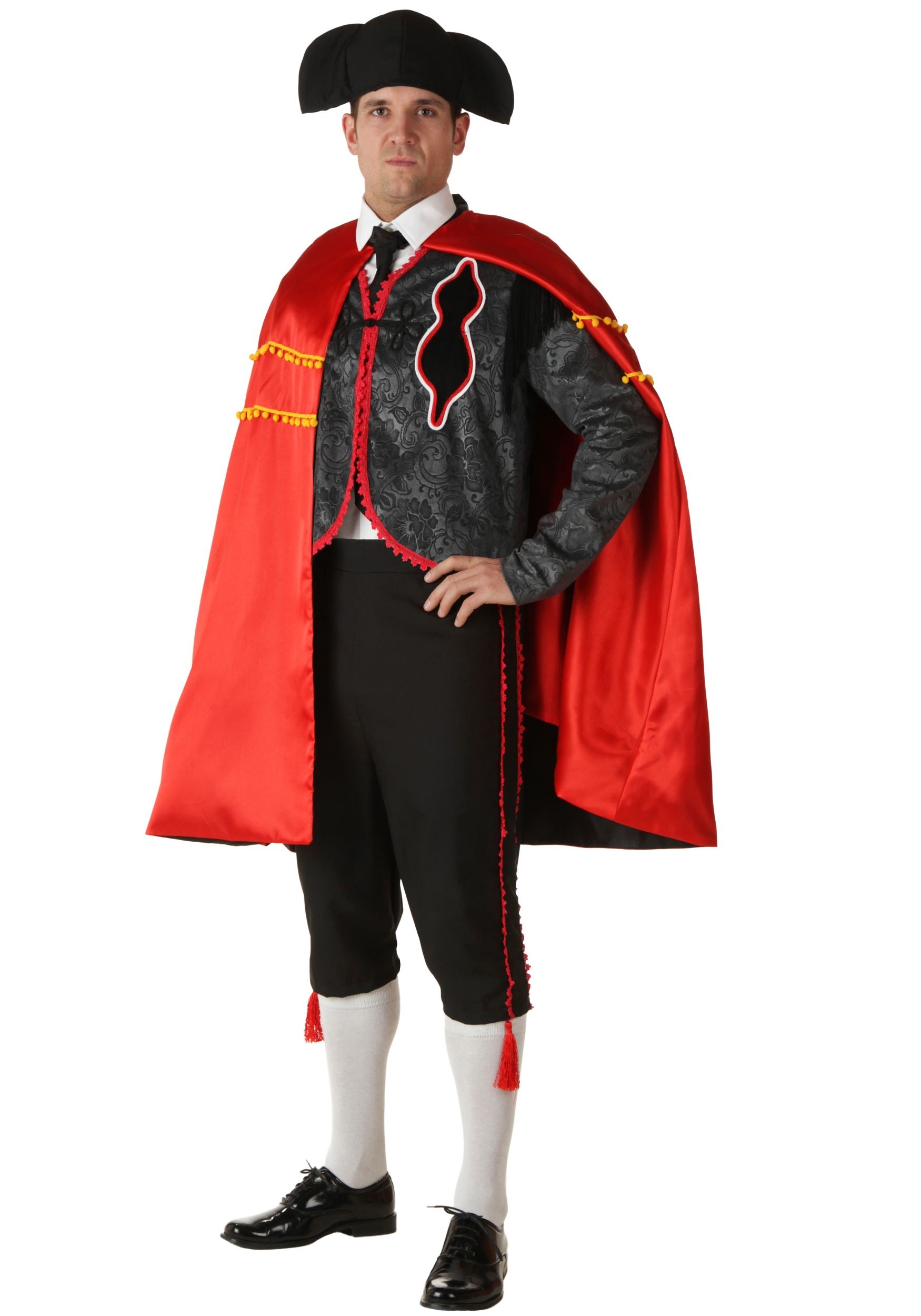 Men's Zorro Fancy Dress Costume Kit Mask Cape Whip Tash Hat Spanish Bull Fighter