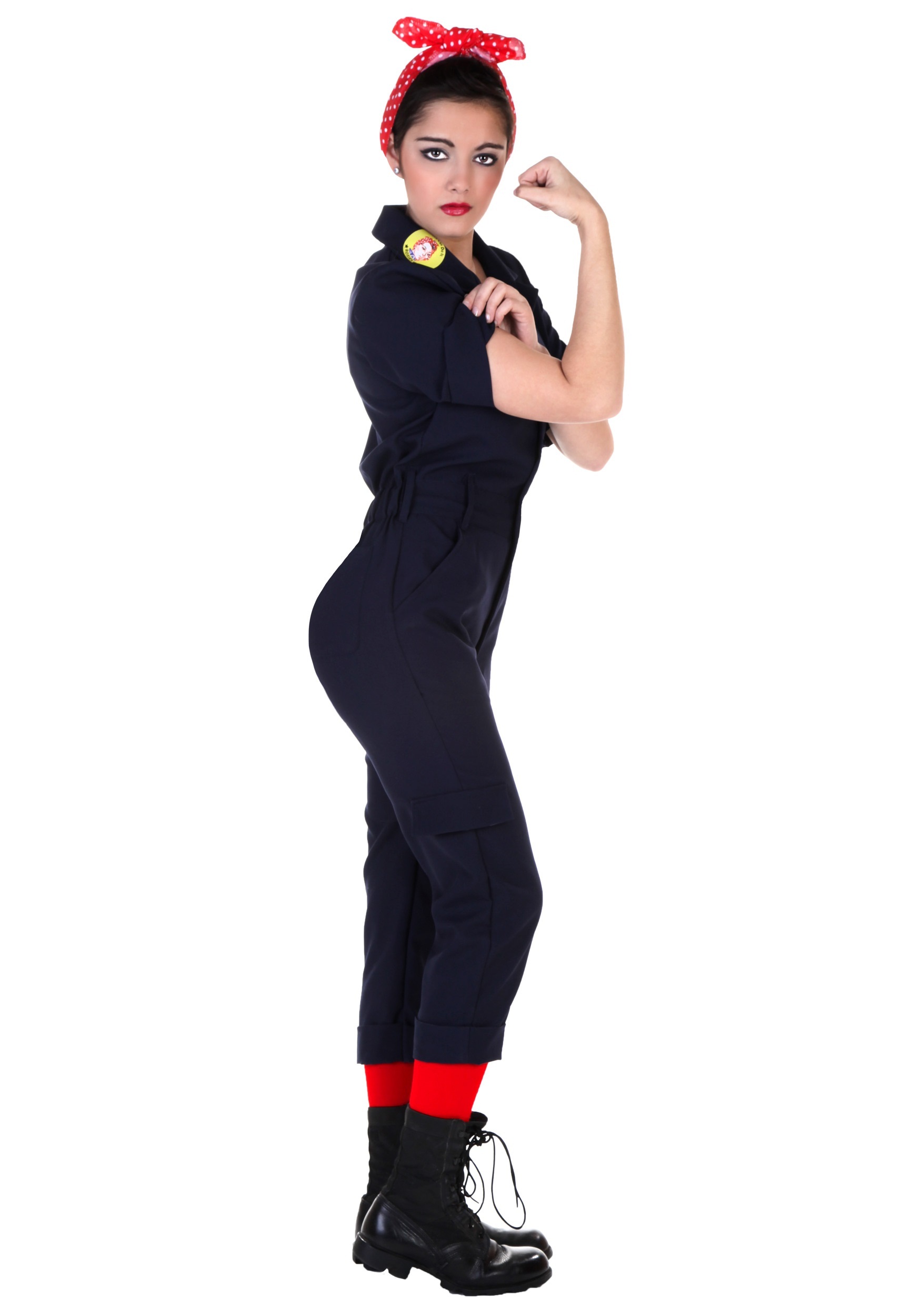 1940s Costumes- WWII, Nurse, Pinup, Rosie the Riveter Womens Plus Size Hardworking Lady Costume $59.99 AT vintagedancer.com