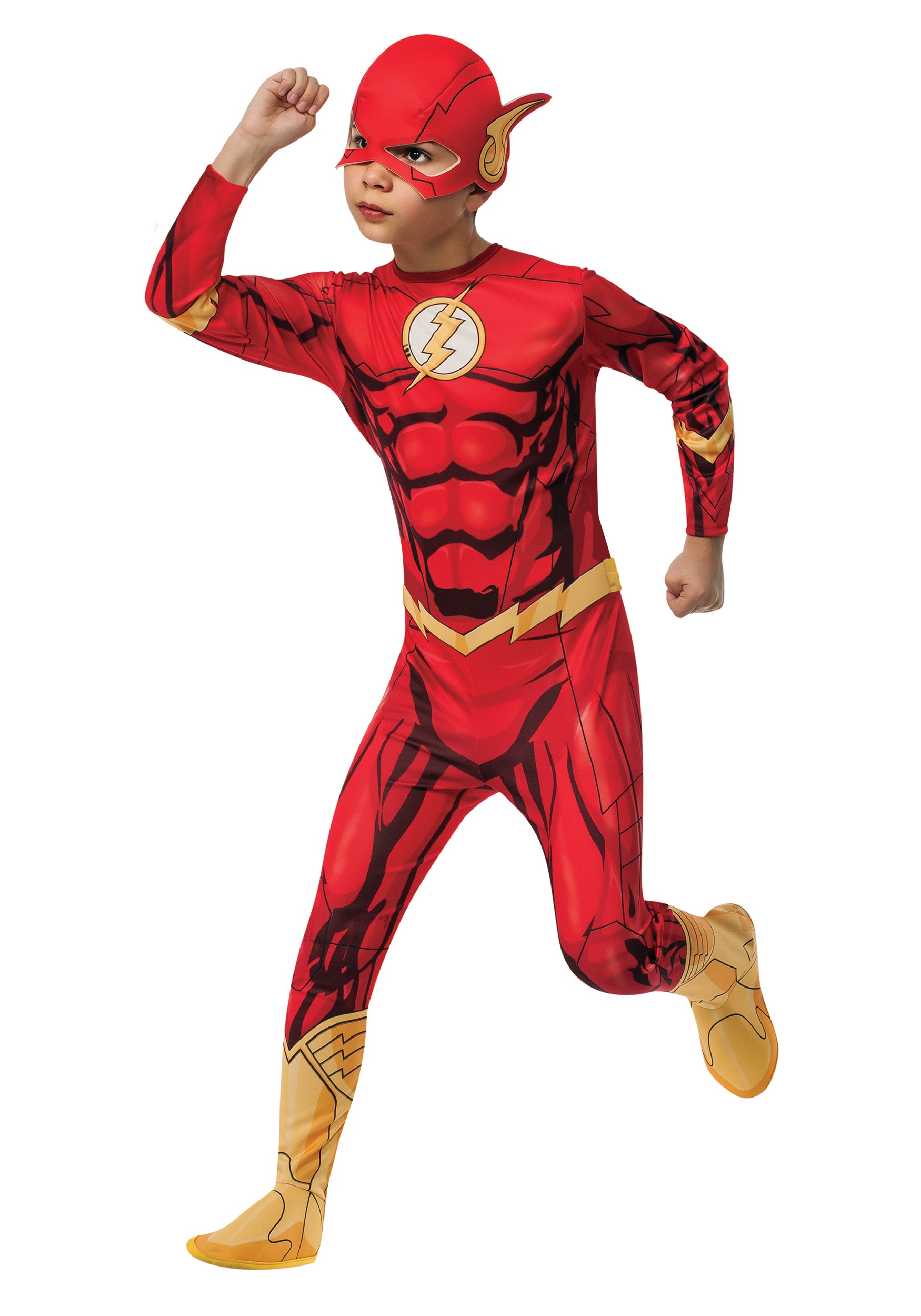 UKSuperheroes Kids Boys Child The Flash Muscle Chest Outfit Fancy Dress Costume