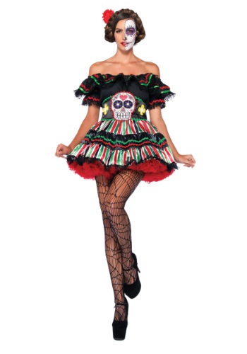 Womens Day of the Dead Doll Costume Dress
