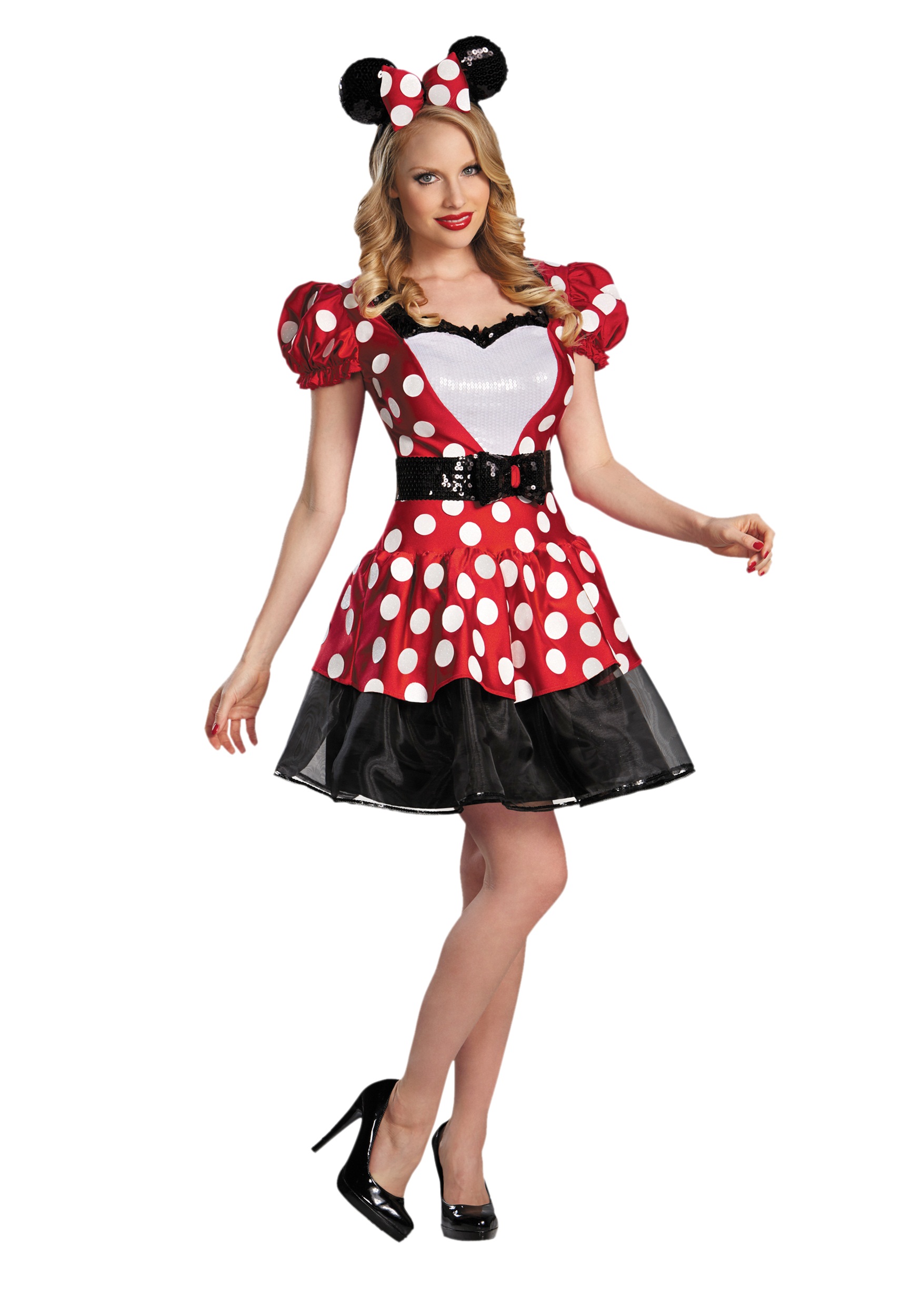 Disfraz de ratón rojo glam minnie Multicolor