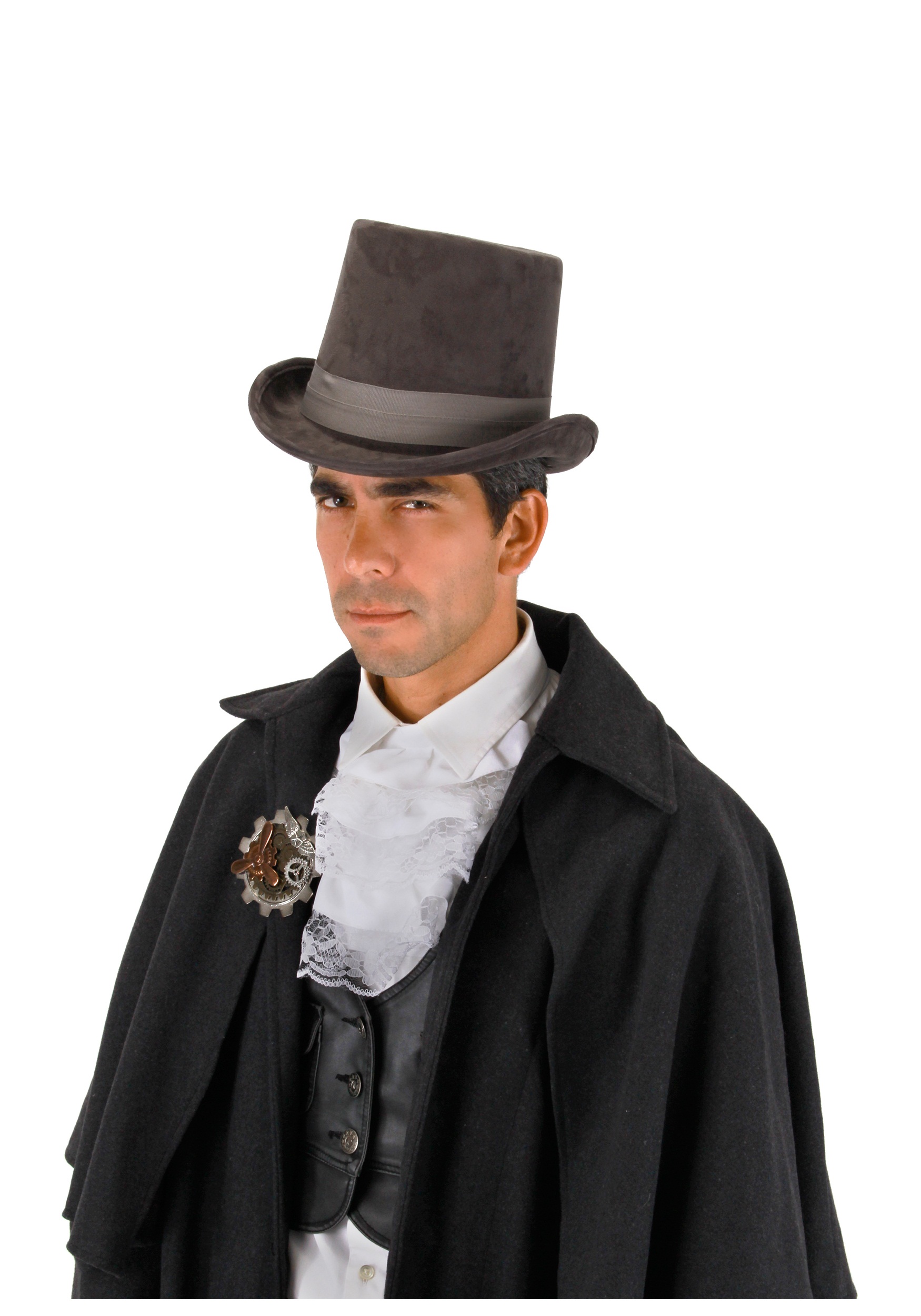 Gray Coachman Hat Costume  Accessory