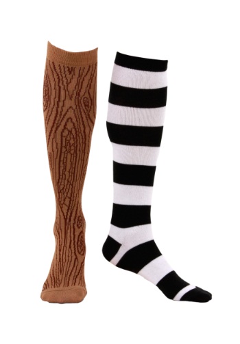 Striped Pirate Knee Socks Bloody Red N Black