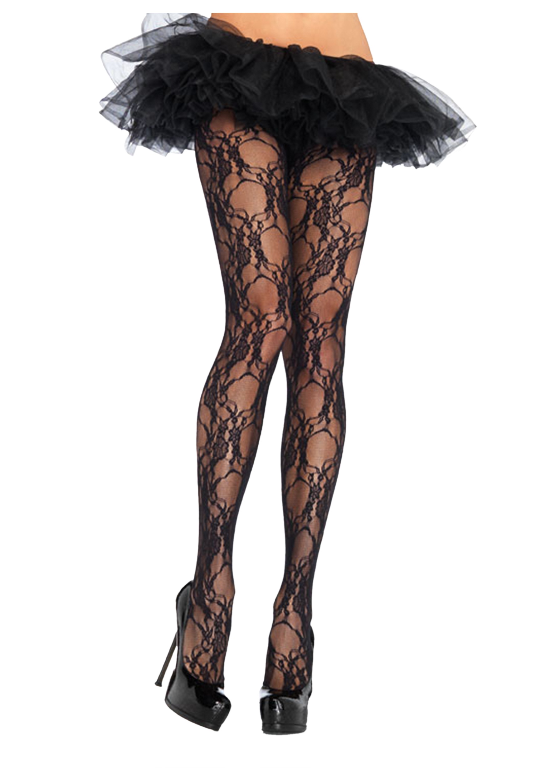 Floral Lace Pantyhose Thigh High Stockings