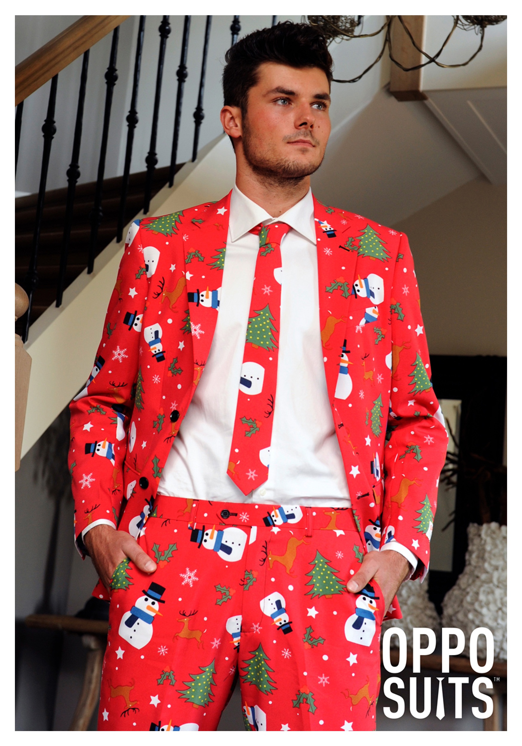 Men's OppoSuits Red Christmas Costume Suit