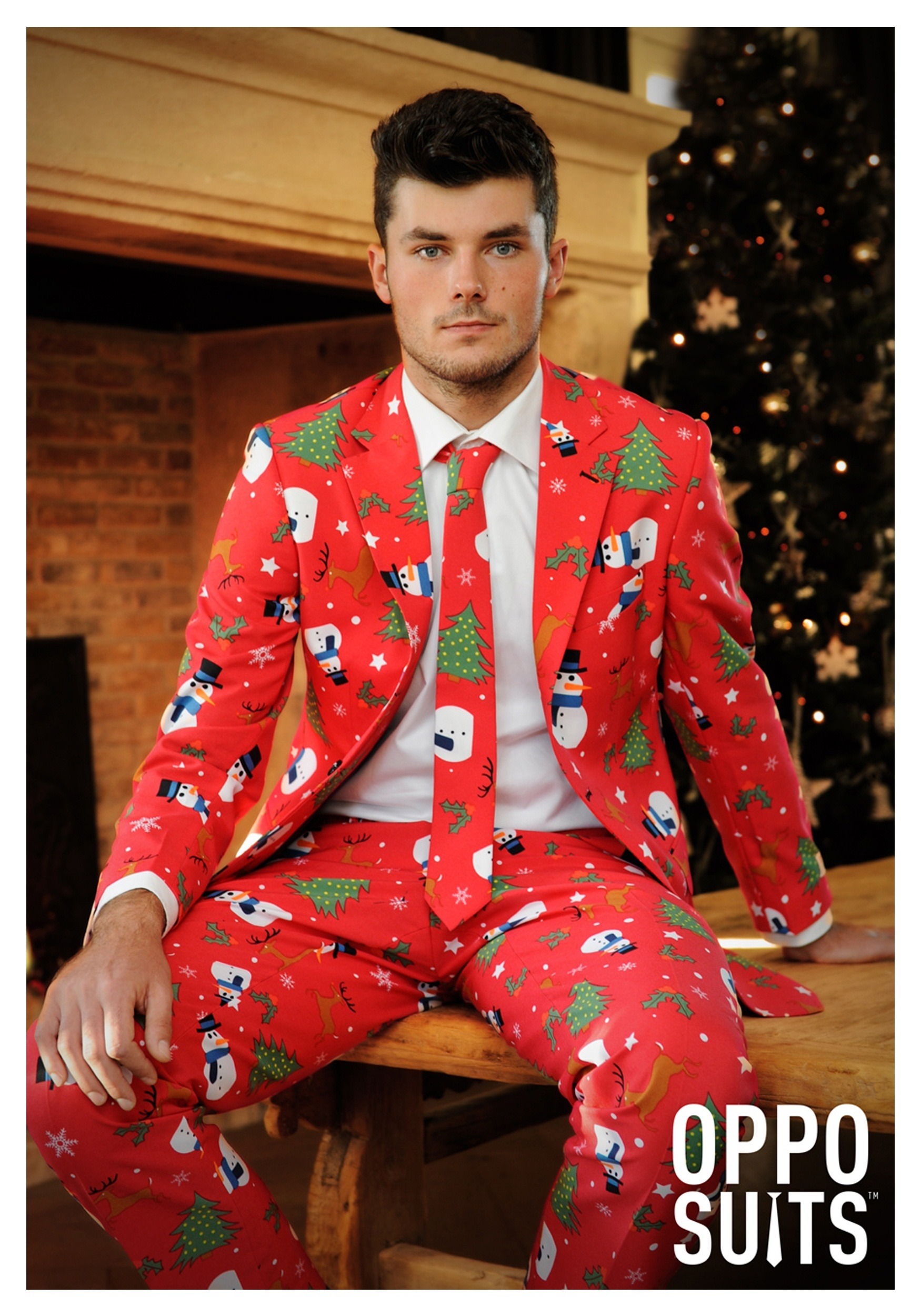 Men's OppoSuits Red Christmas Costume Suit