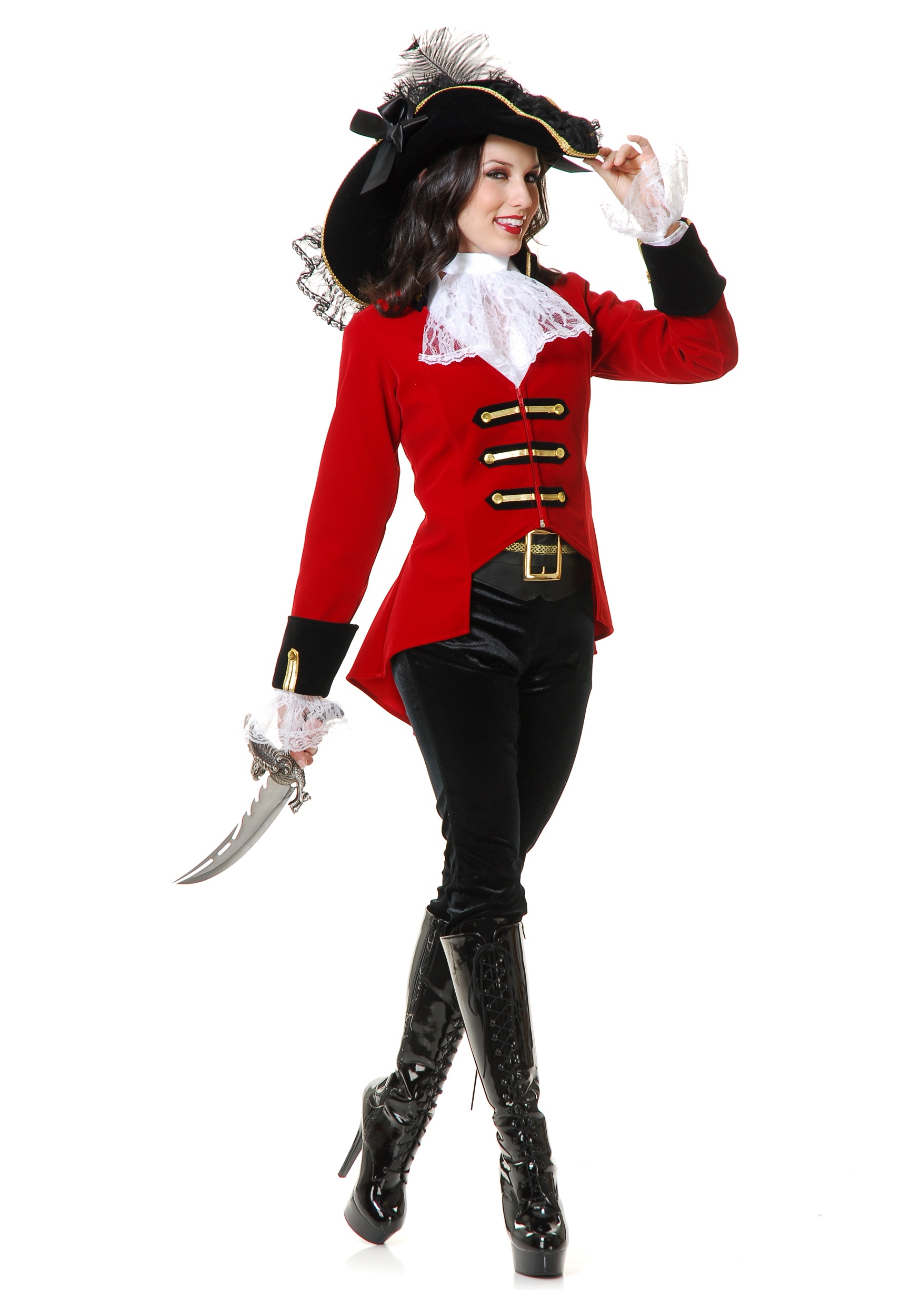 Deluxe Captain Hook Women's Costume | Pirate Costumes | Adult | Womens | Black/Purple/Red | S | FUN Costumes