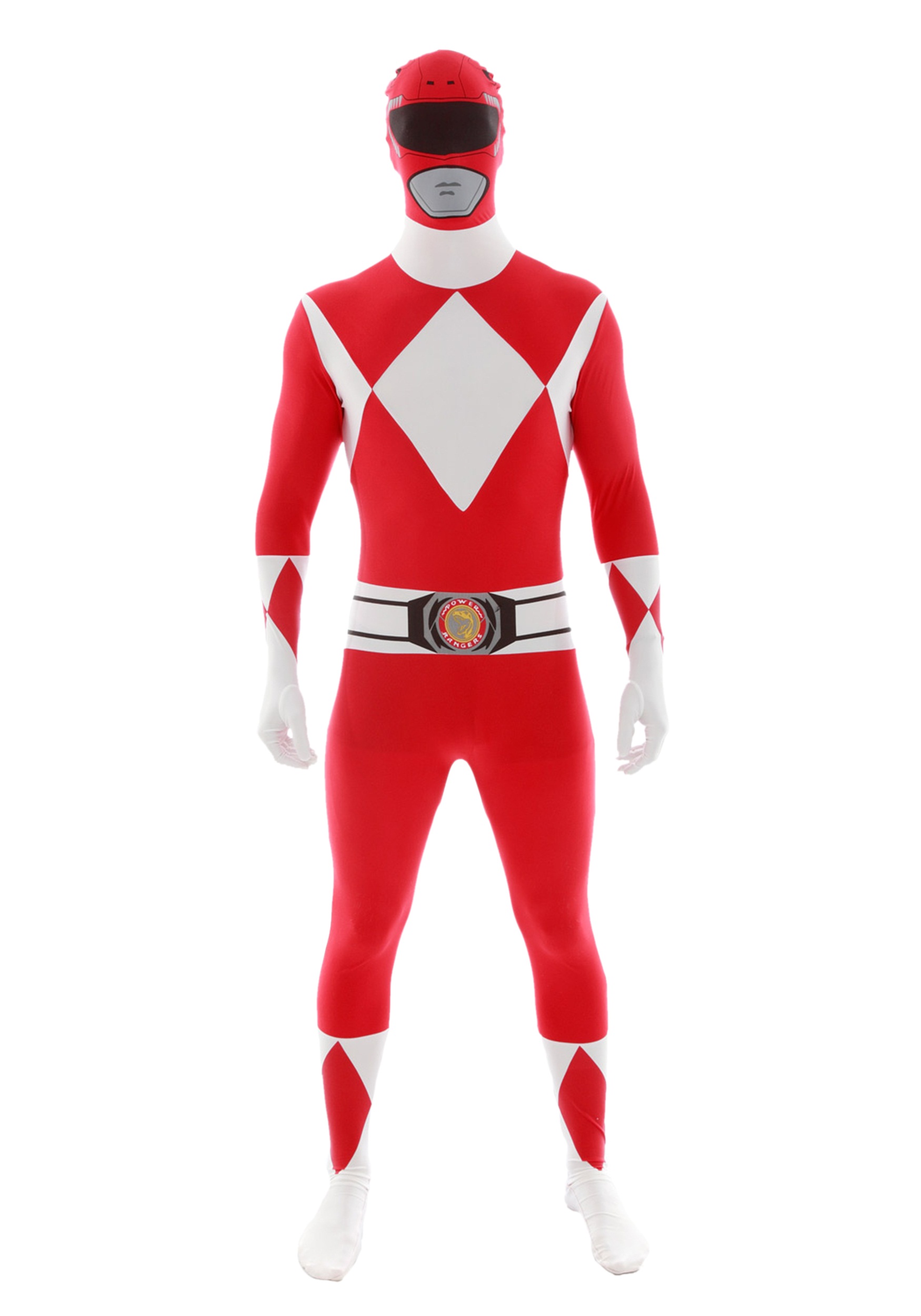 Photos - Fancy Dress Power Morphsuits Men's  Rangers Morphsuit Costume Red/White 