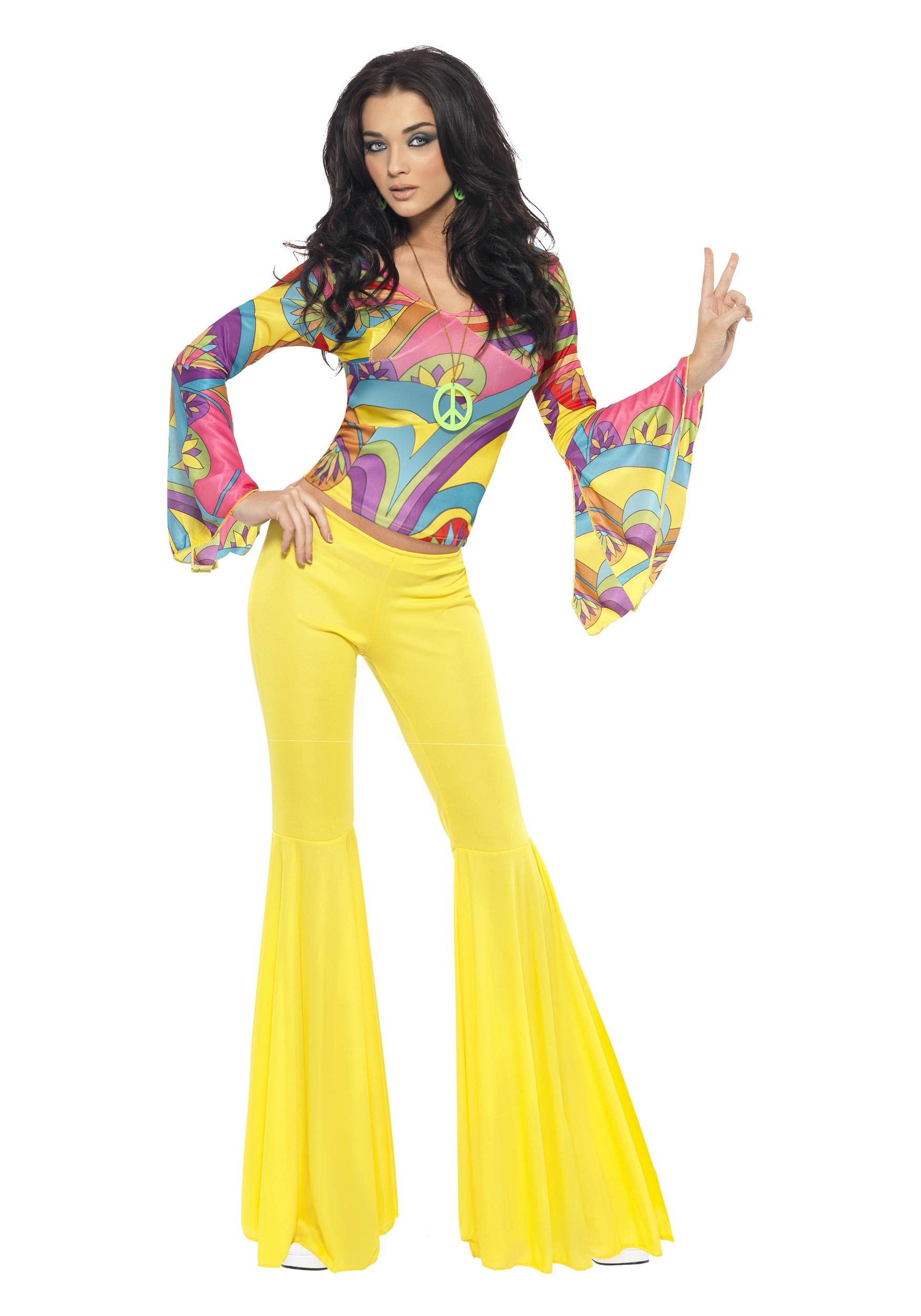 Disfraz hippie para mujeres de talla grande Multicolor – Yaxa Colombia