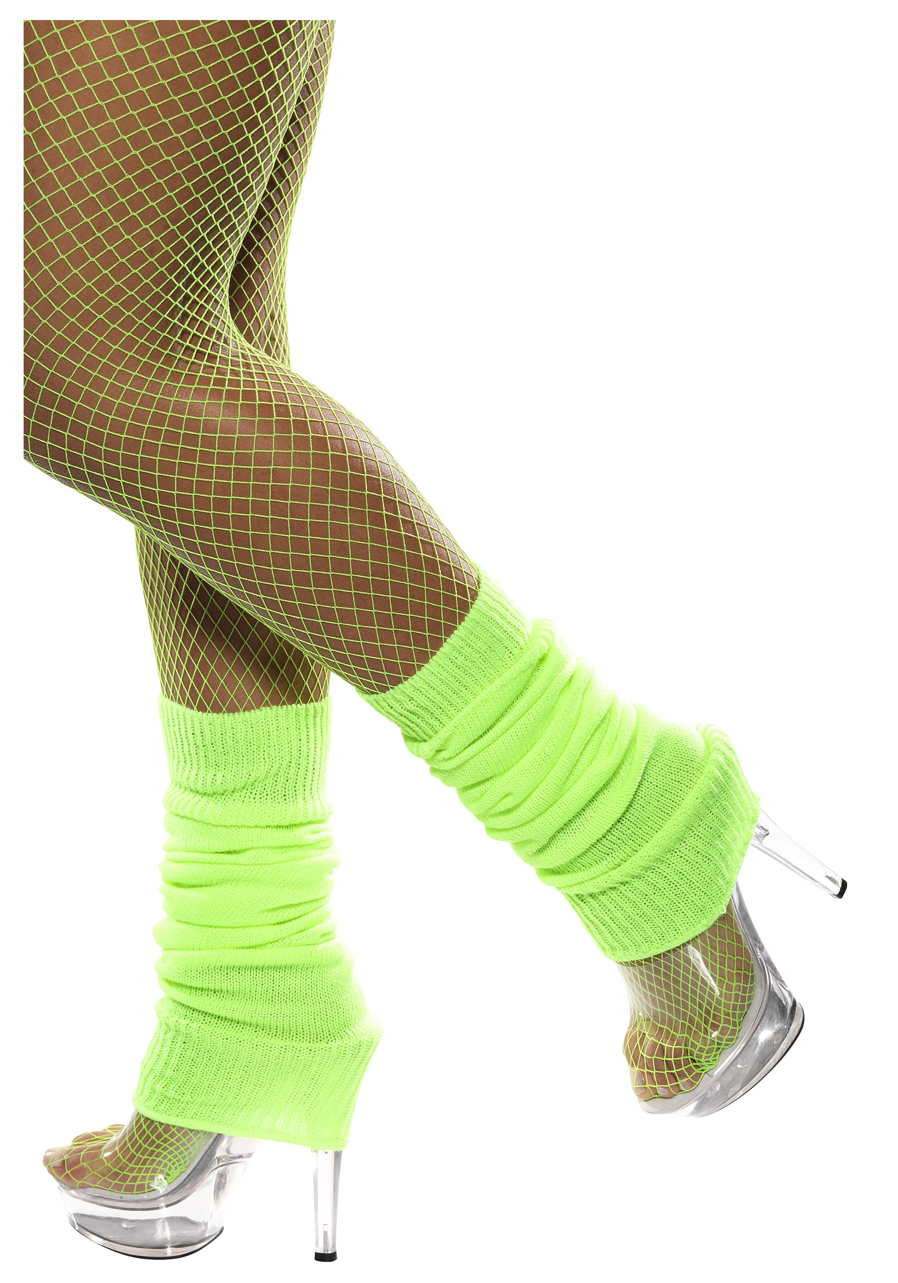 Calentadores de piernas verdes de neón Multicolor