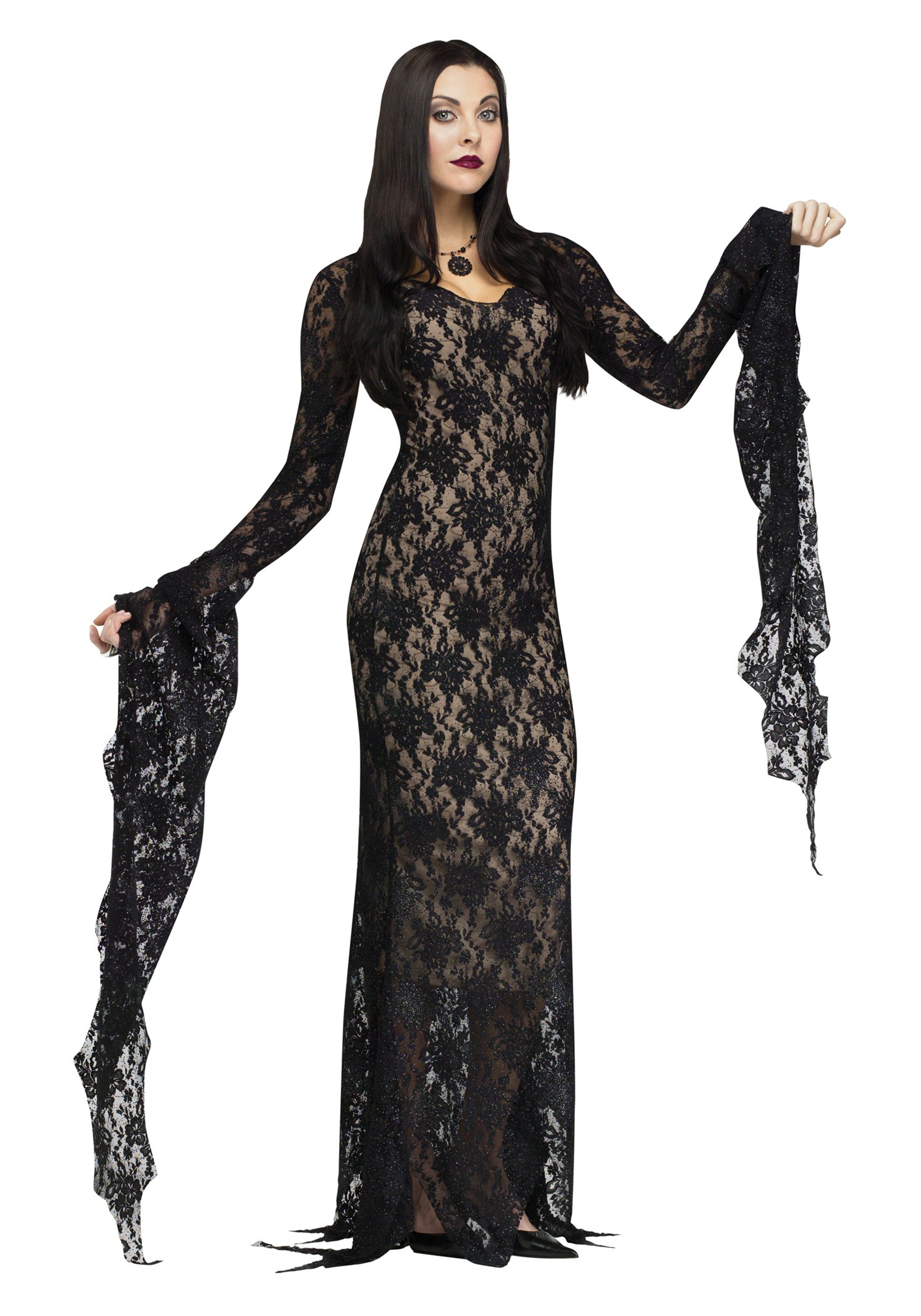 Black lace 2025 halloween dress