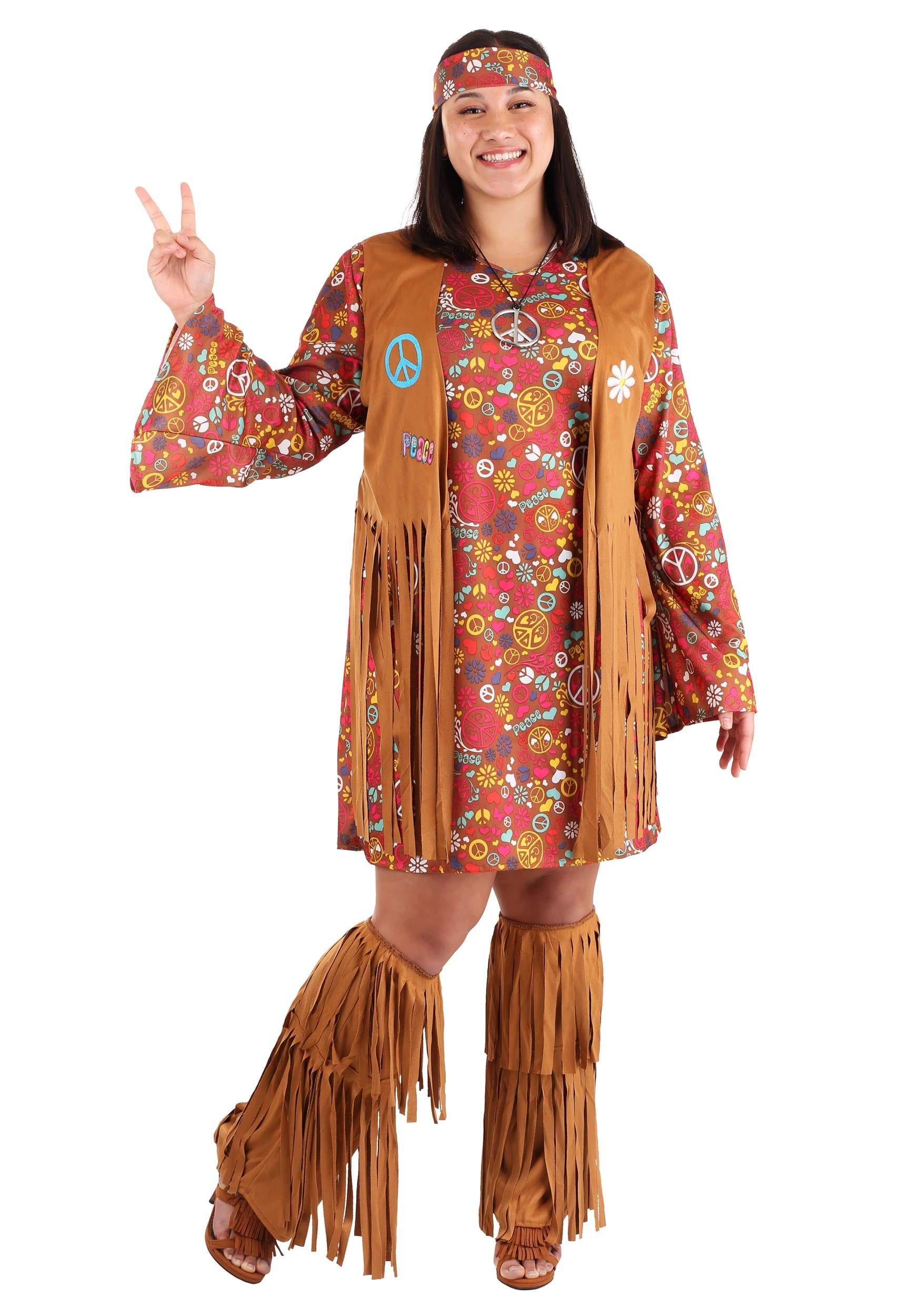 Plus Size Women's Peace & Love Costume