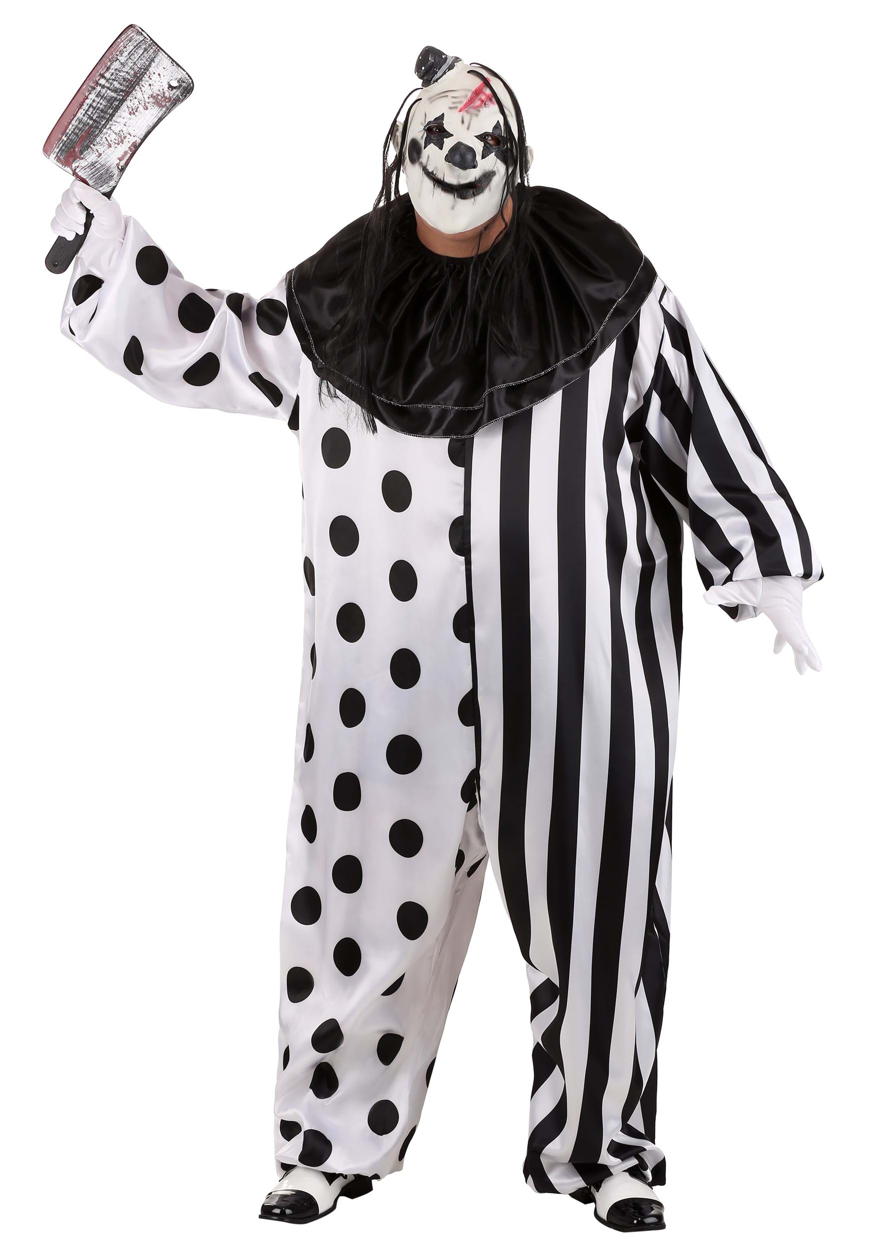 Adult Deluxe Killer Clown Fancy Dress Costume W/Mask Evil Clown Circus Costume 