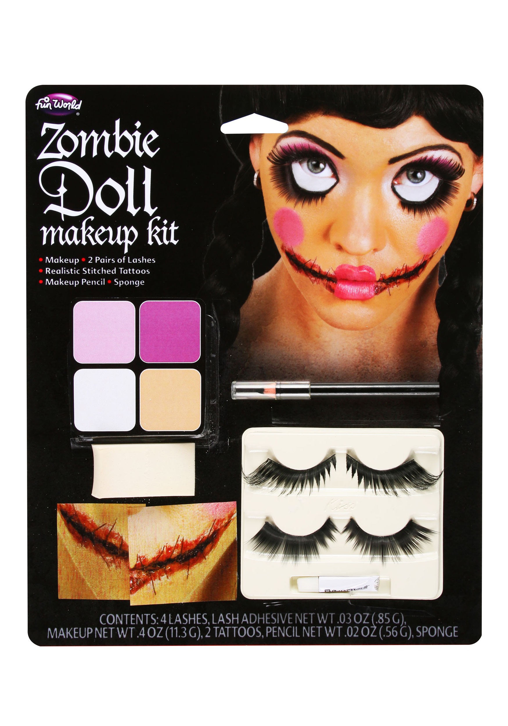 Multi Fun World Unisex-Adults Wandering Zombie Makeup Kit Costume Appliance Accessory Standard 