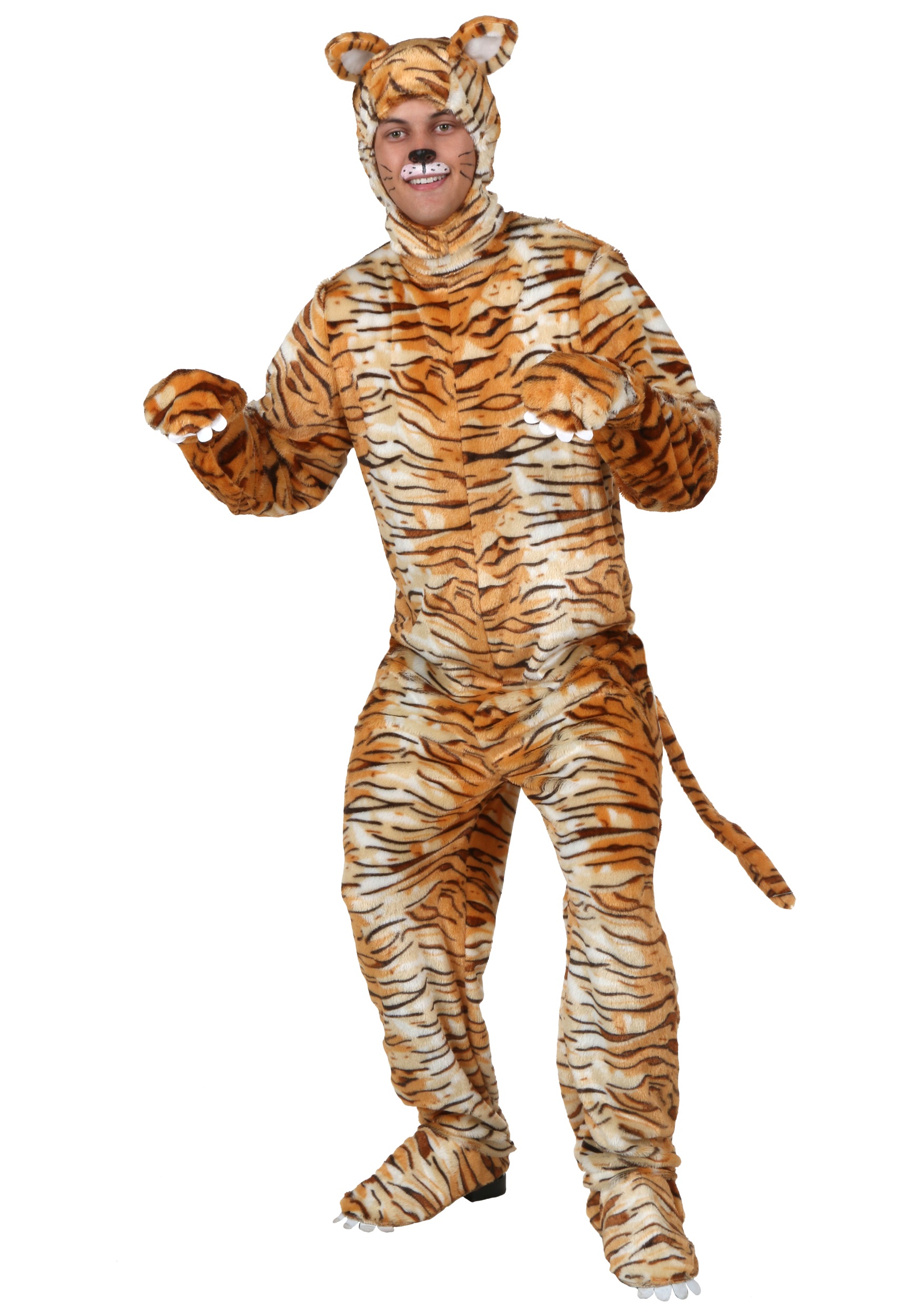 Photos - Fancy Dress FUN Costumes Plus Size Tiger Costume for Adults Orange/Beige