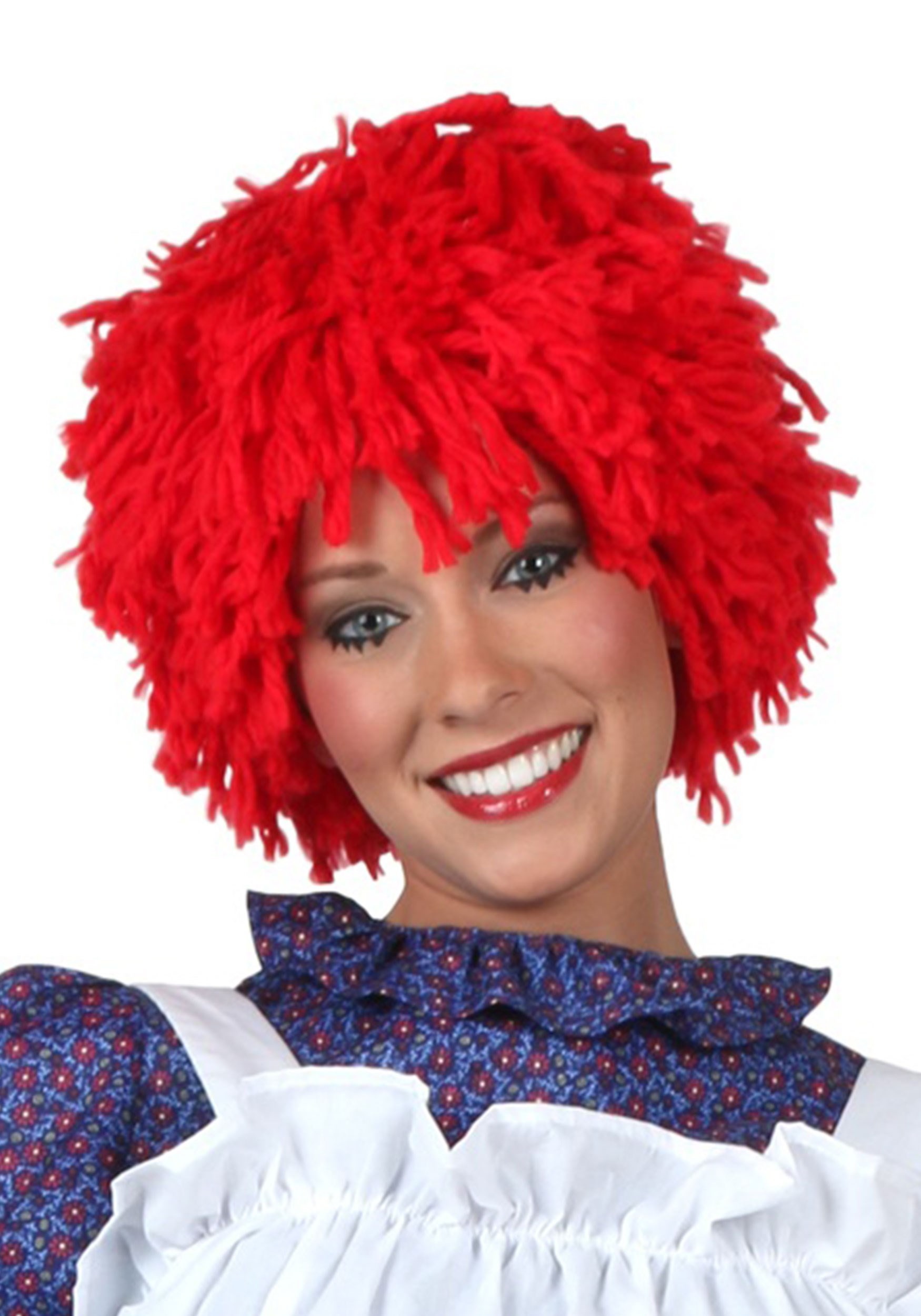 Rag Doll Wig Red Yarn Pigtail Style Adult Or Child Costume Accessory 