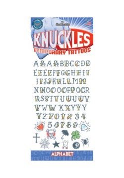 Knuckle Alphabet Temporary Tattoos