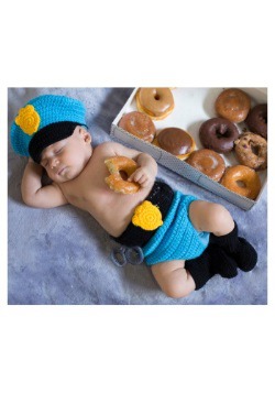 Mr. Police Officer Newborn Hat and Diaper Cover
