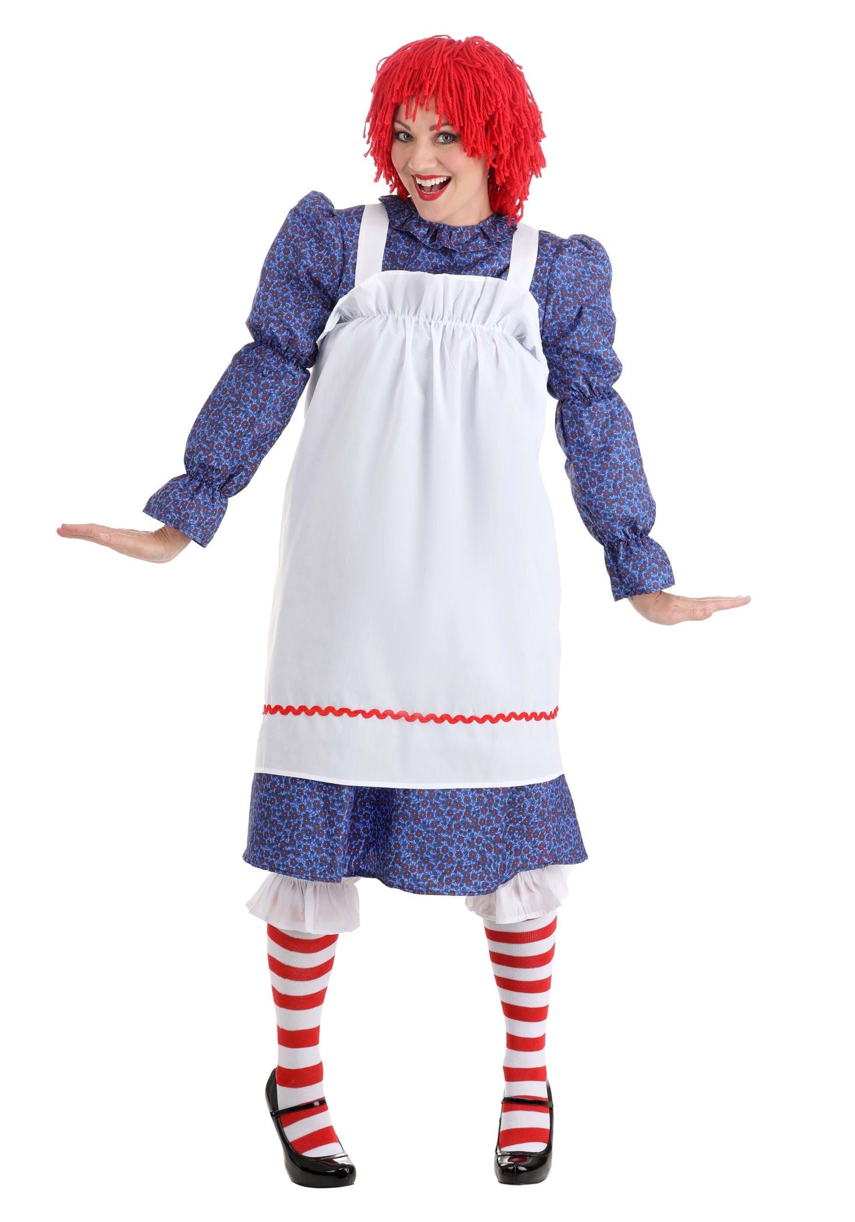 Womens Cute Rag Doll Costume Puppet Halloween Book Week Adult Fancy Dress Hat 