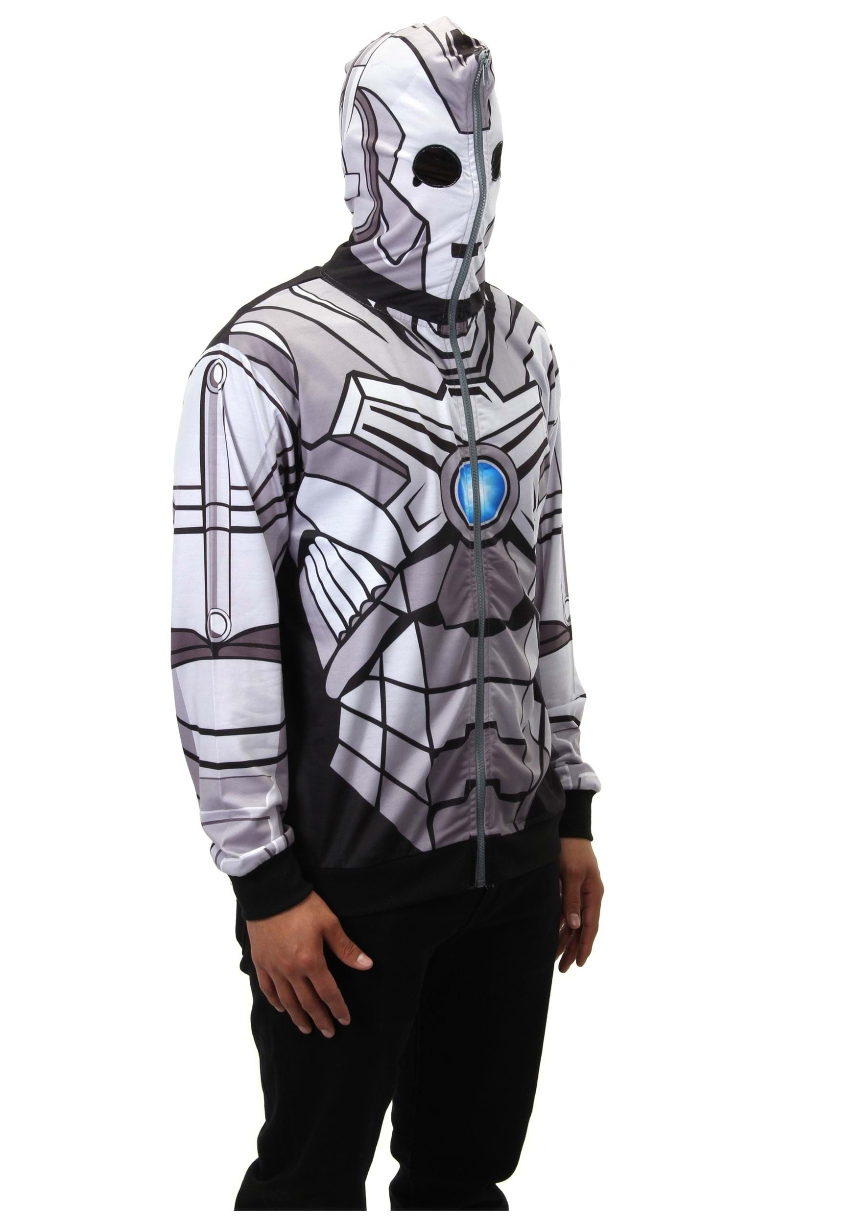 Doctor Who Cyberman Full Zip Up Adult Hoodie