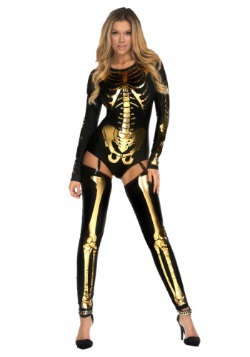 Women's Gold Bad to the Bone Costume
